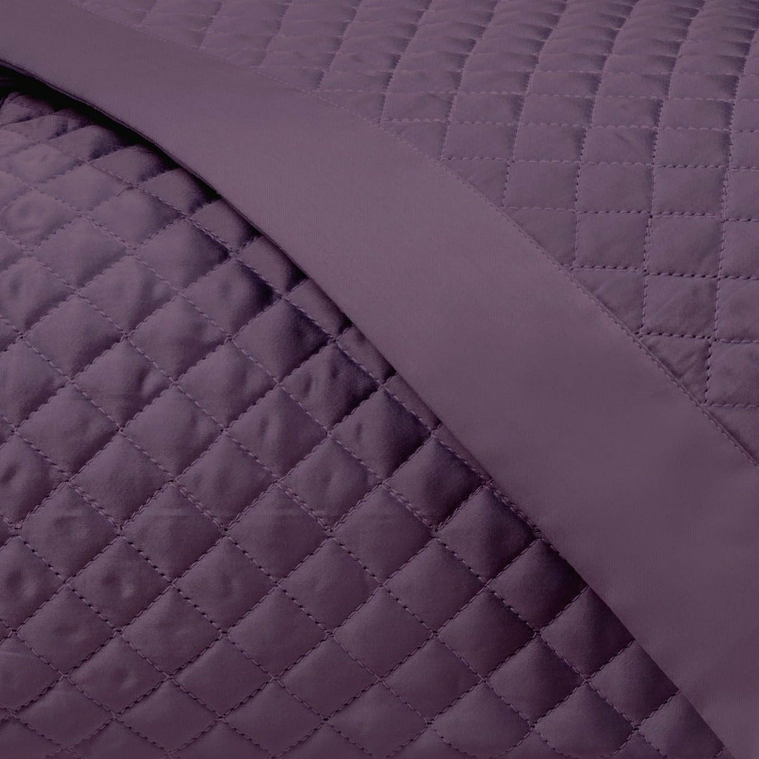 Home Treasures Diamond Pattern Quilted Bedding Purple Fine Linens