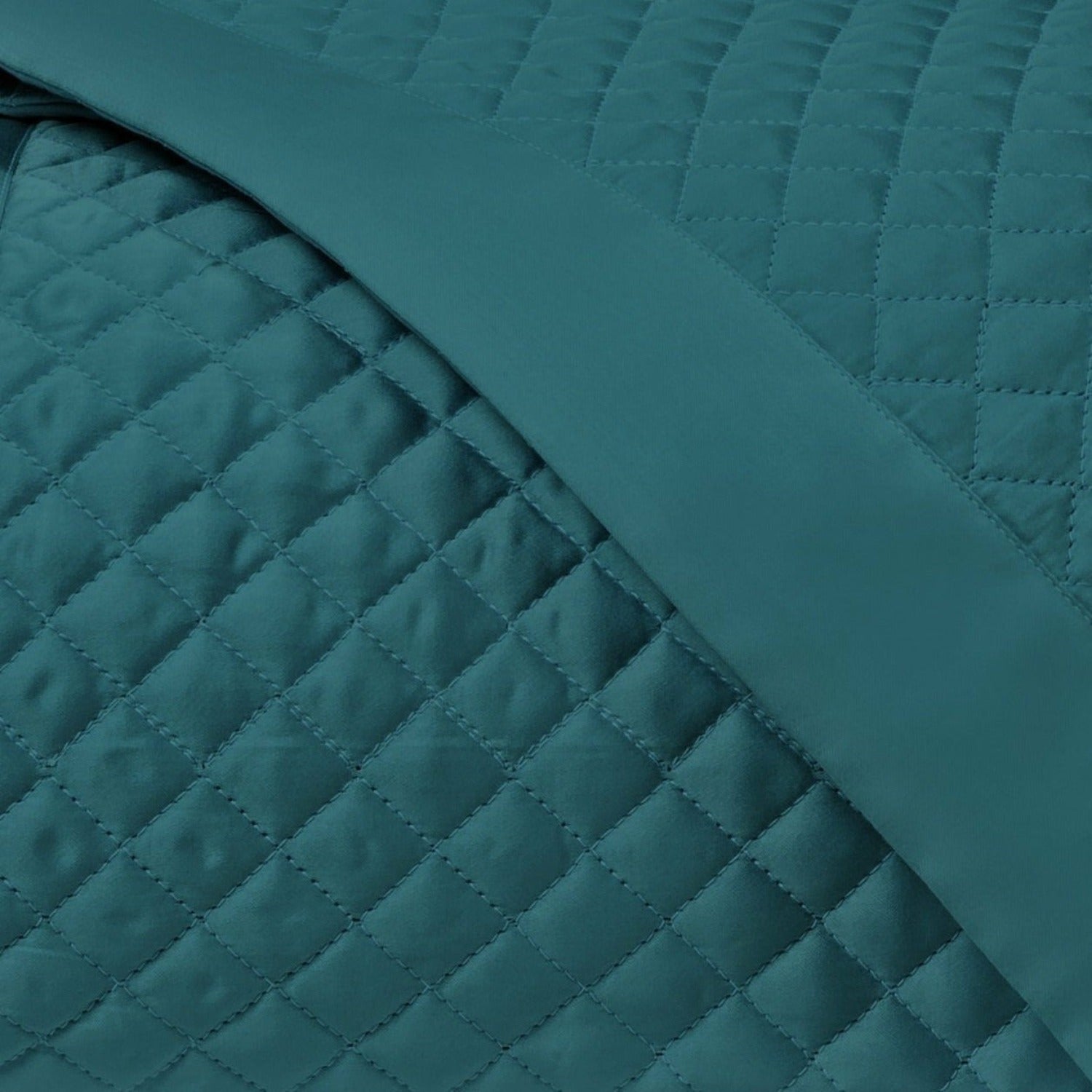 Home Treasures Diamond Pattern Quilted Bedding Teal Fine Linens