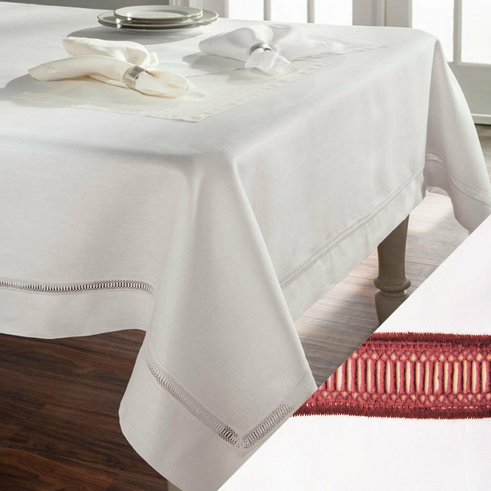 Home Treasures Doric Table Linens Burgundy Fine Linens