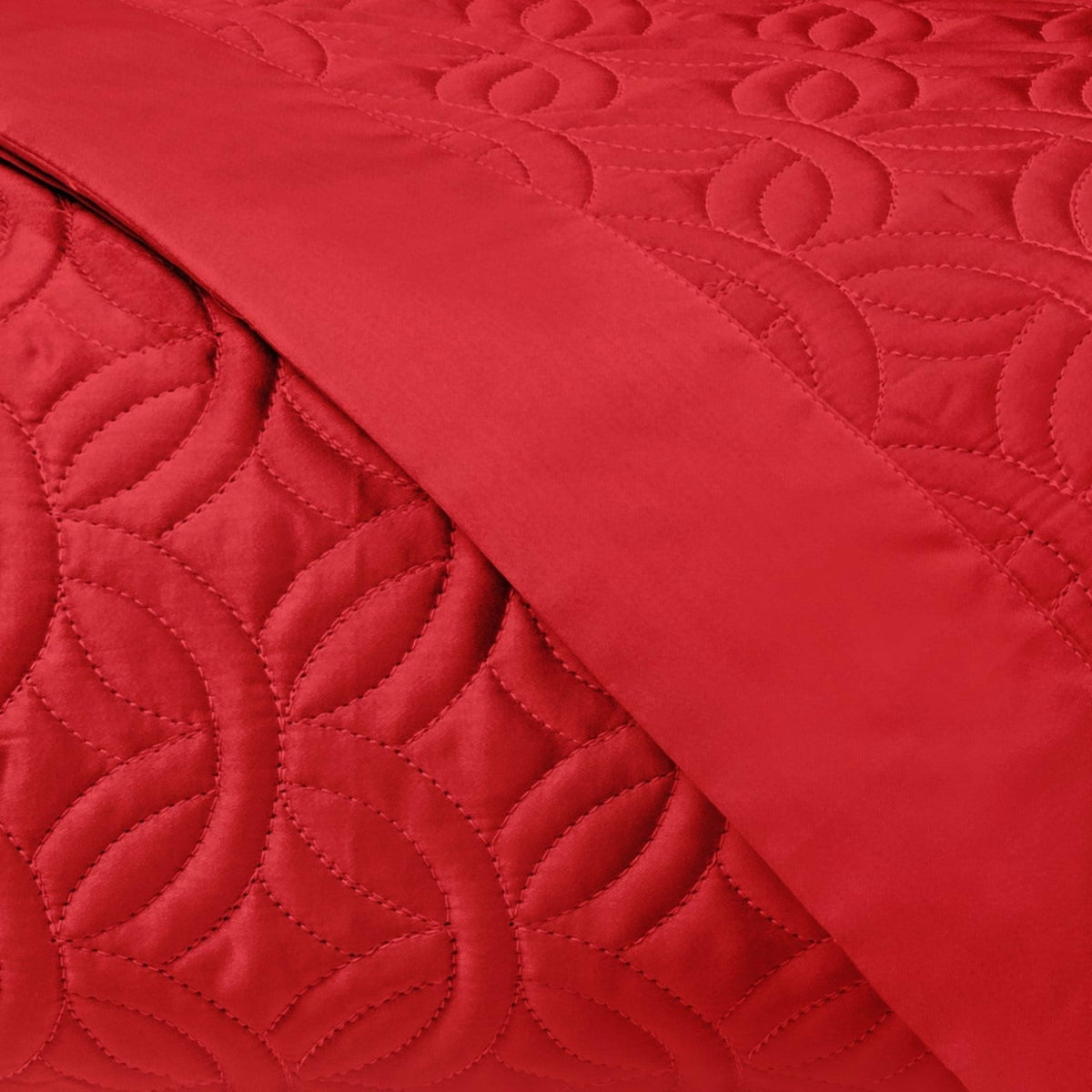 Home Treasures Duomo Quilted Bedding Swatch Bright Red Fine Linens