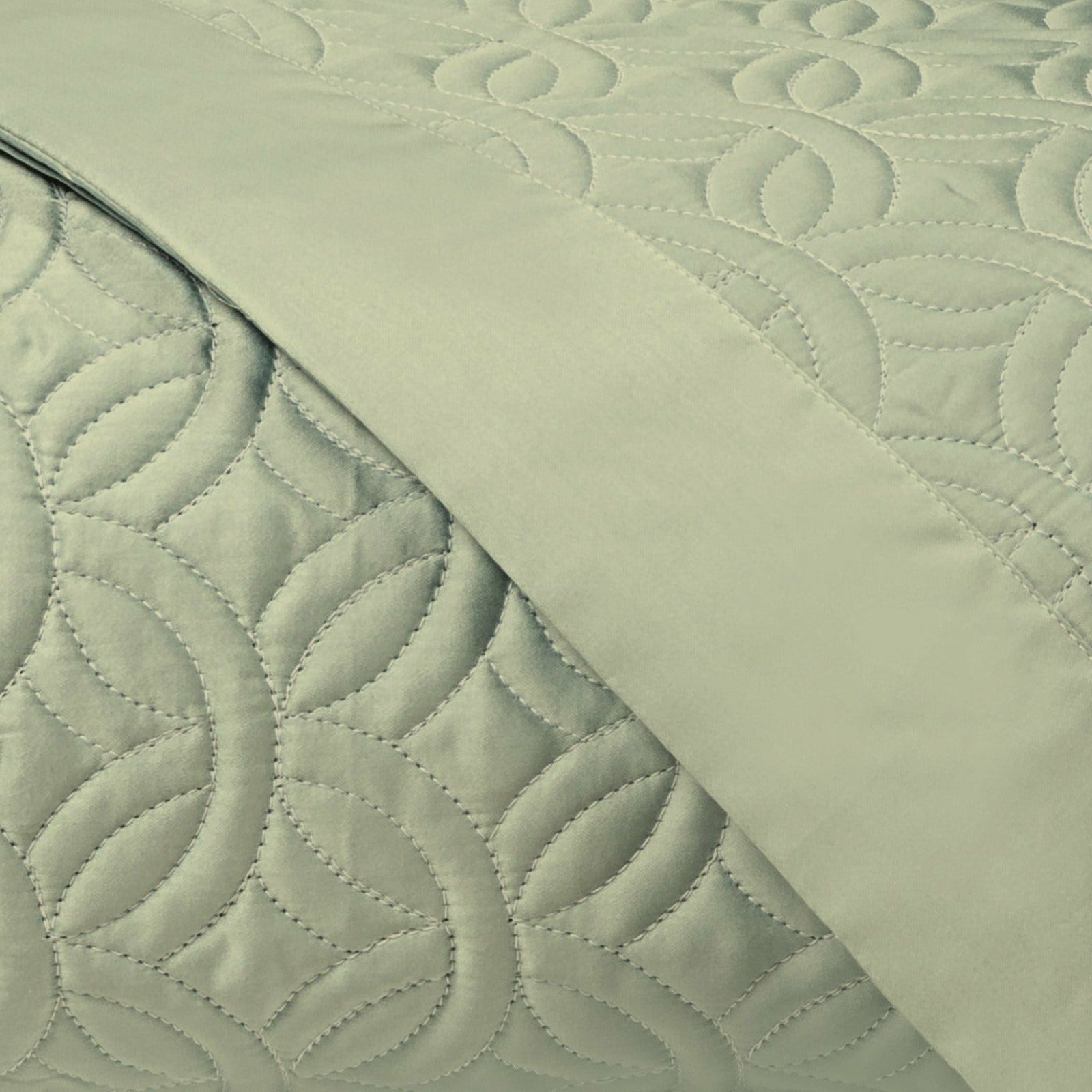 Home Treasures Duomo Quilted Bedding Crystal Green Fine Linens