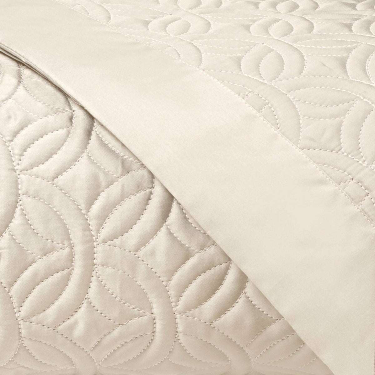 Home Treasures Duomo Quilted Bedding Swatch Ecru Fine Linens