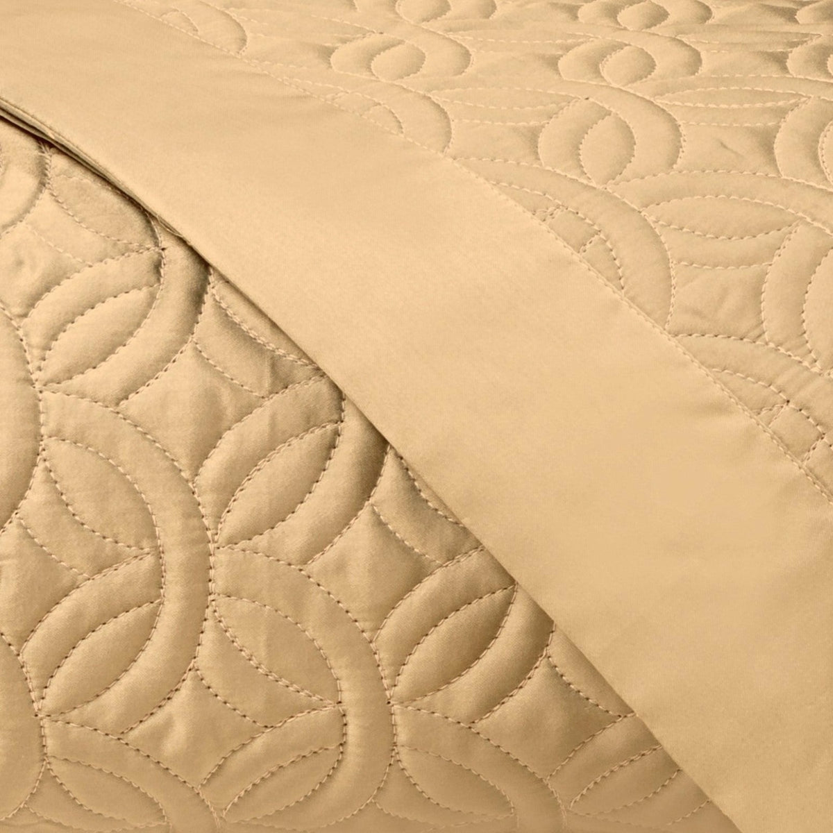 Home Treasures Duomo Quilted Bedding Swatch Gold Fine Linens