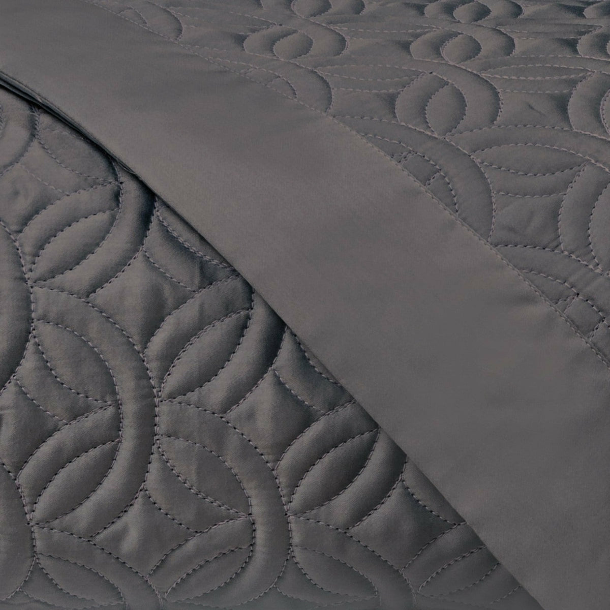 Home Treasures Duomo Quilted Bedding Swatch Grisaglia Gray Fine Linens