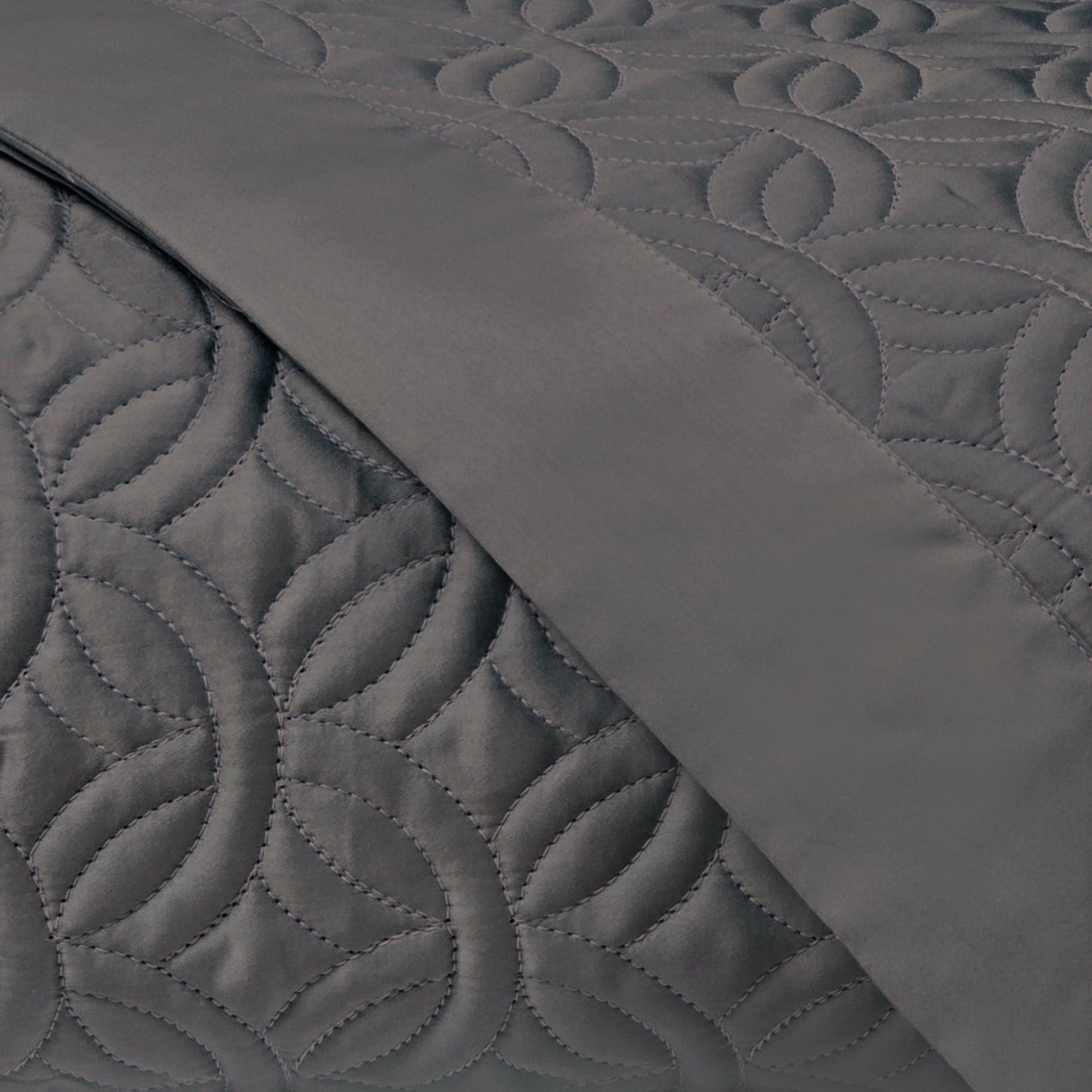 Home Treasures Duomo Quilted Bedding Grisaglia Gray Fine Linens