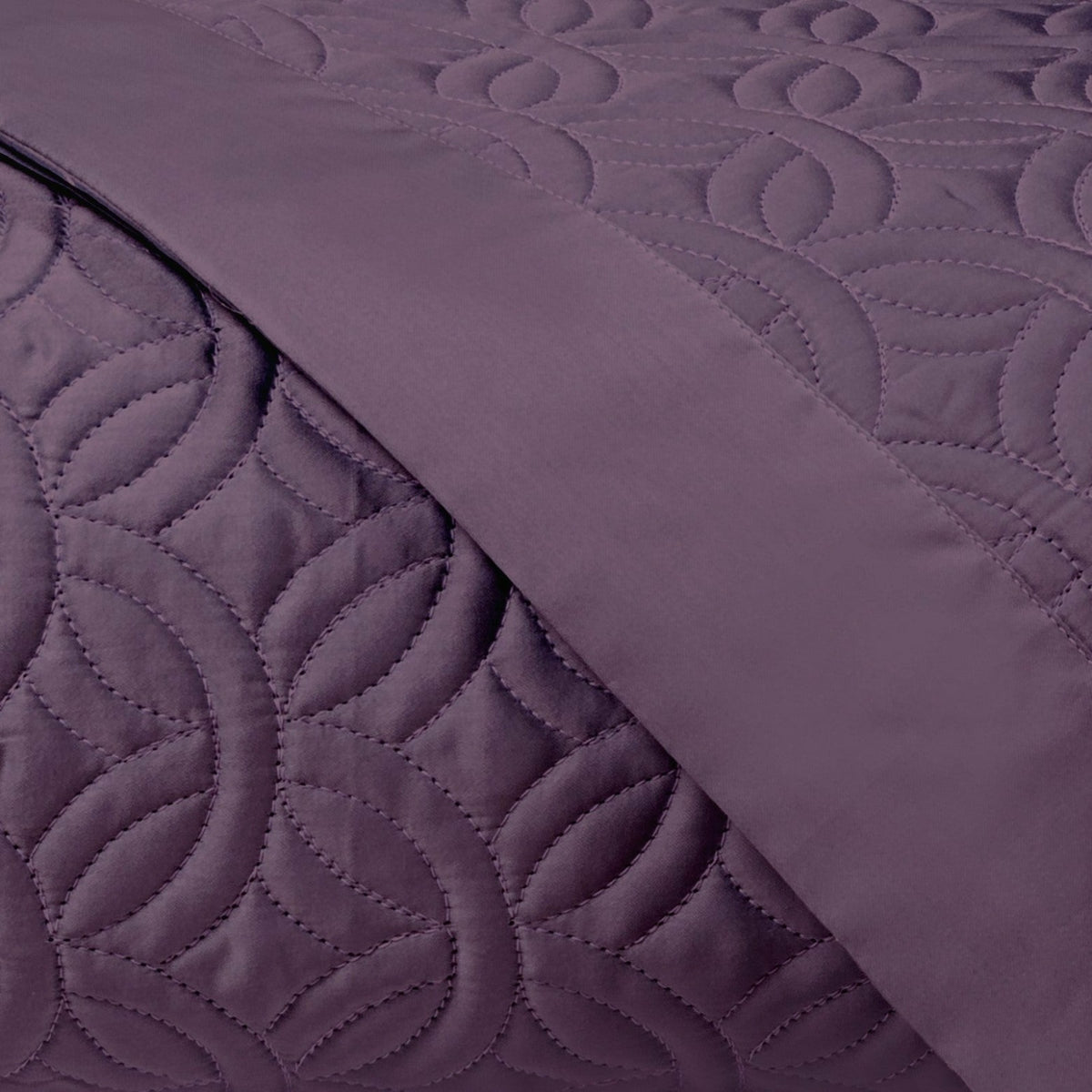 Home Treasures Duomo Quilted Bedding Swatch Purple Fine Linens