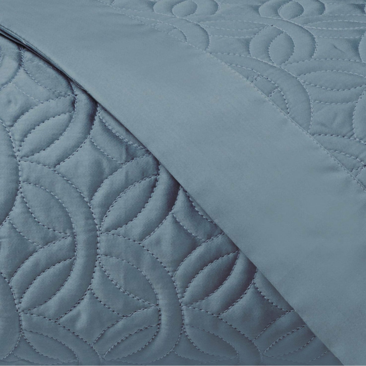 Home Treasures Duomo Quilted Bedding Swatch Slate Blue Fine Linens