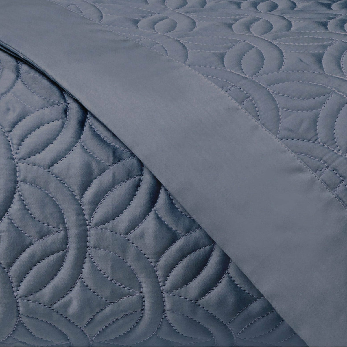 Home Treasures Duomo Quilted Bedding Swatch Stone Blue Fine Linens