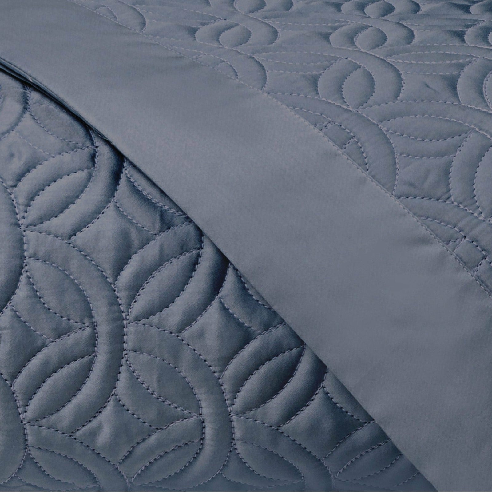 Home Treasures Duomo Quilted Bedding Stone Blue Fine Linens