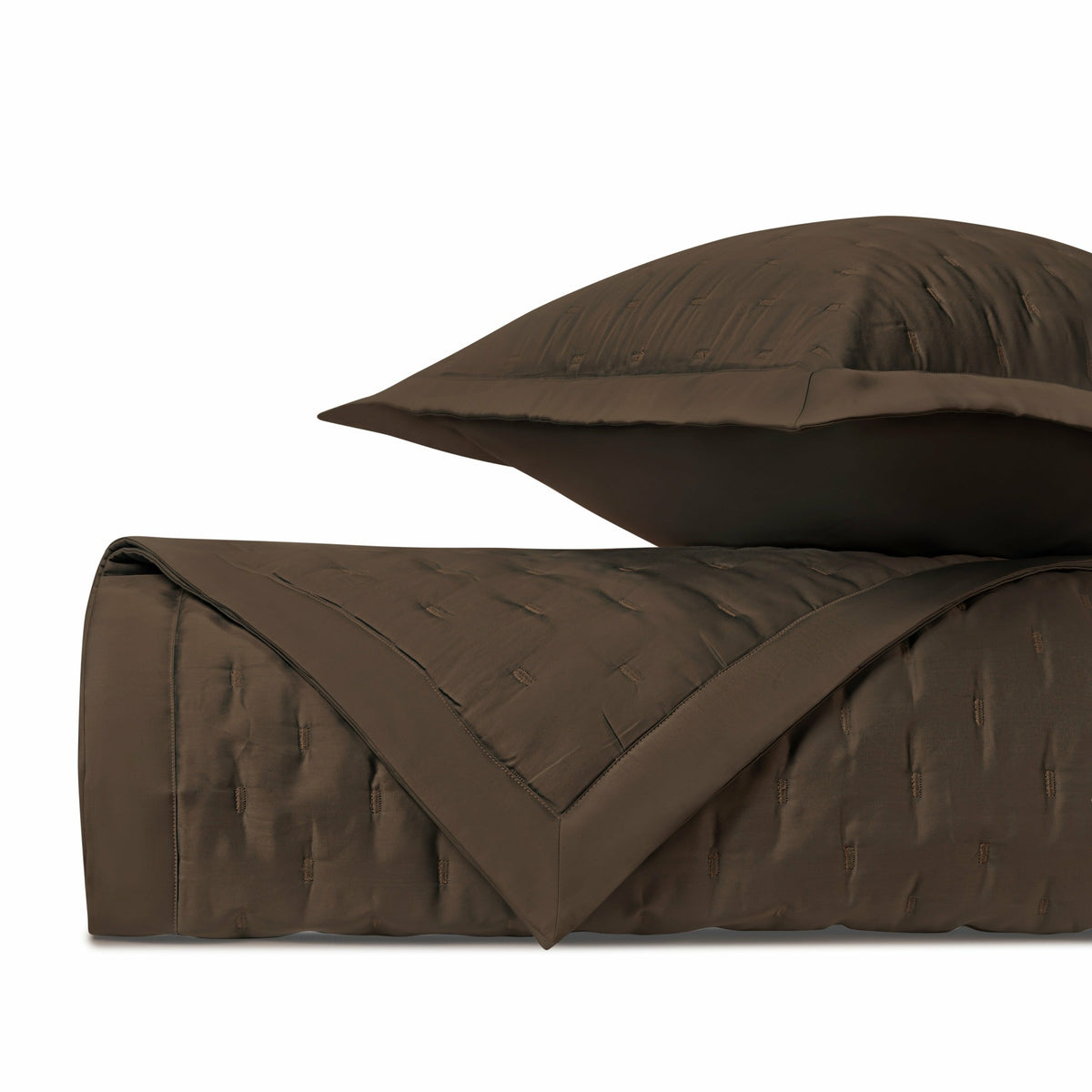 Home Treasures Fil Coupe Quilted Bedding Chocolate Fine Linens