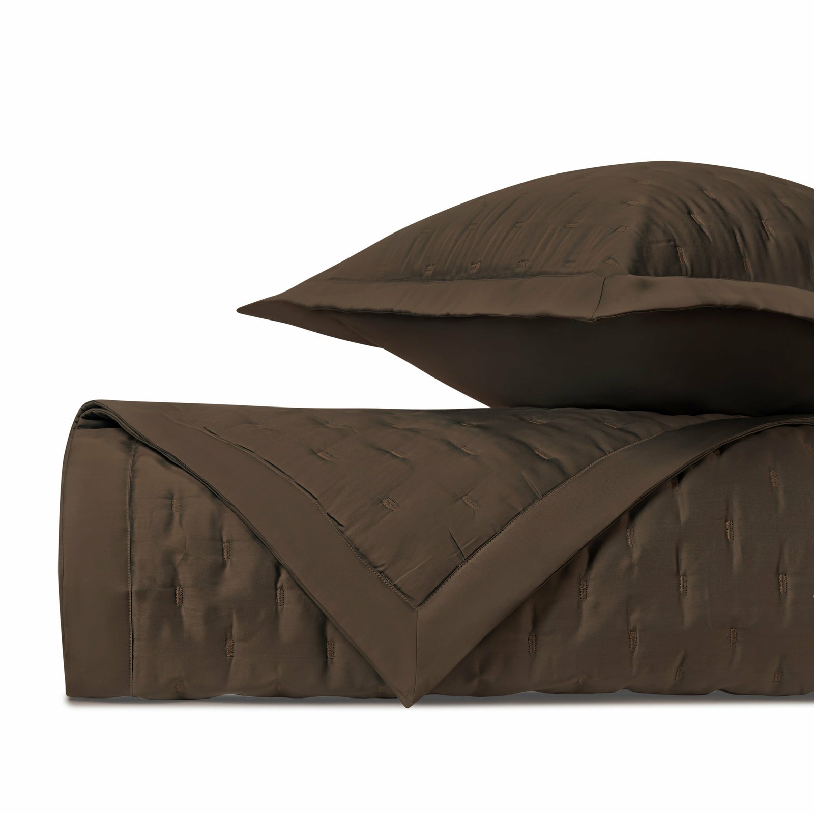 Home Treasures Fil Coupe Quilted Bedding Chocolate Fine Linens