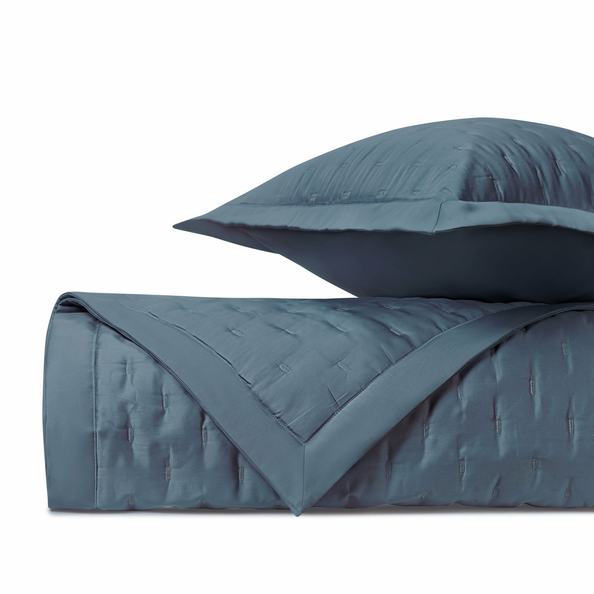 Home Treasures Fil Coupe Quilted Bedding Slate Blue Fine Linens
