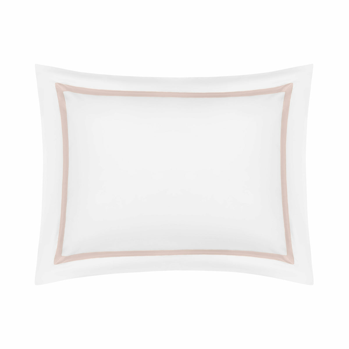 Home Treasures Fino Sham White Light Pink Fine Linens