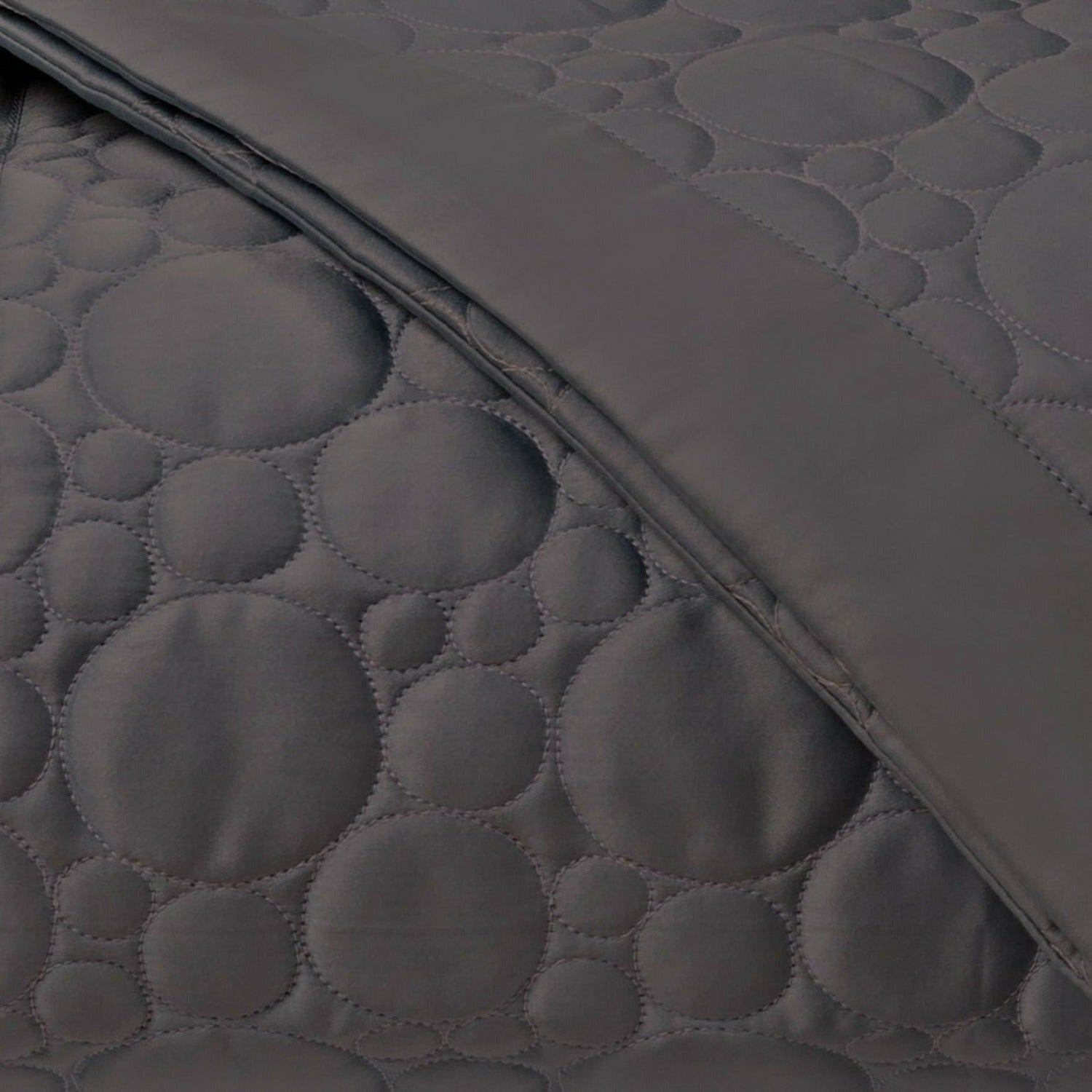 Home Treasures Globe Quilted Bedding Grisaglia Gray Fine Linens