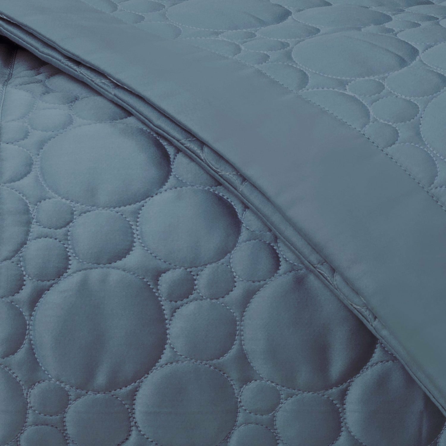 Home Treasures Globe Quilted Bedding Slate Blue