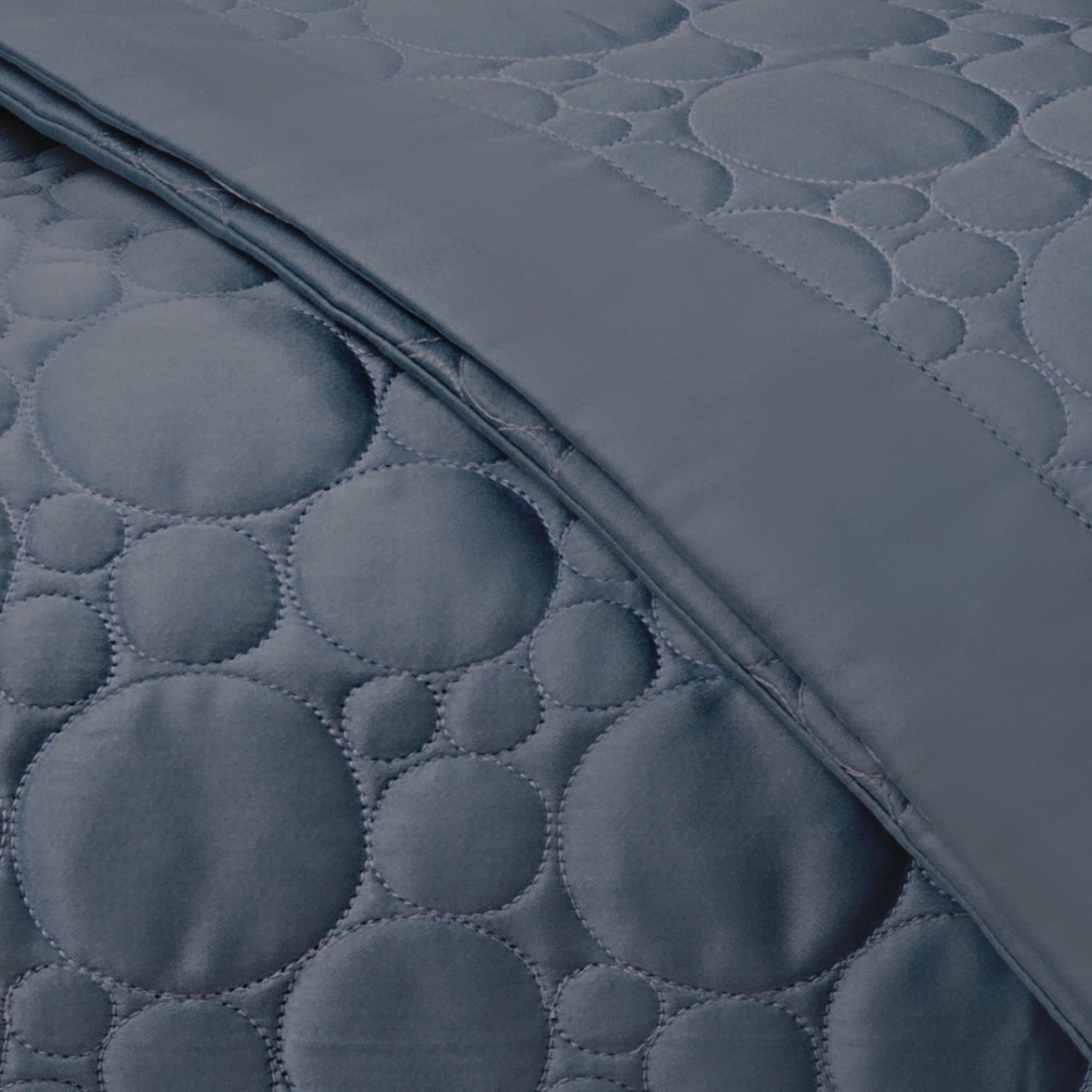 Home Treasures Globe Quilted Bedding Stone Blue