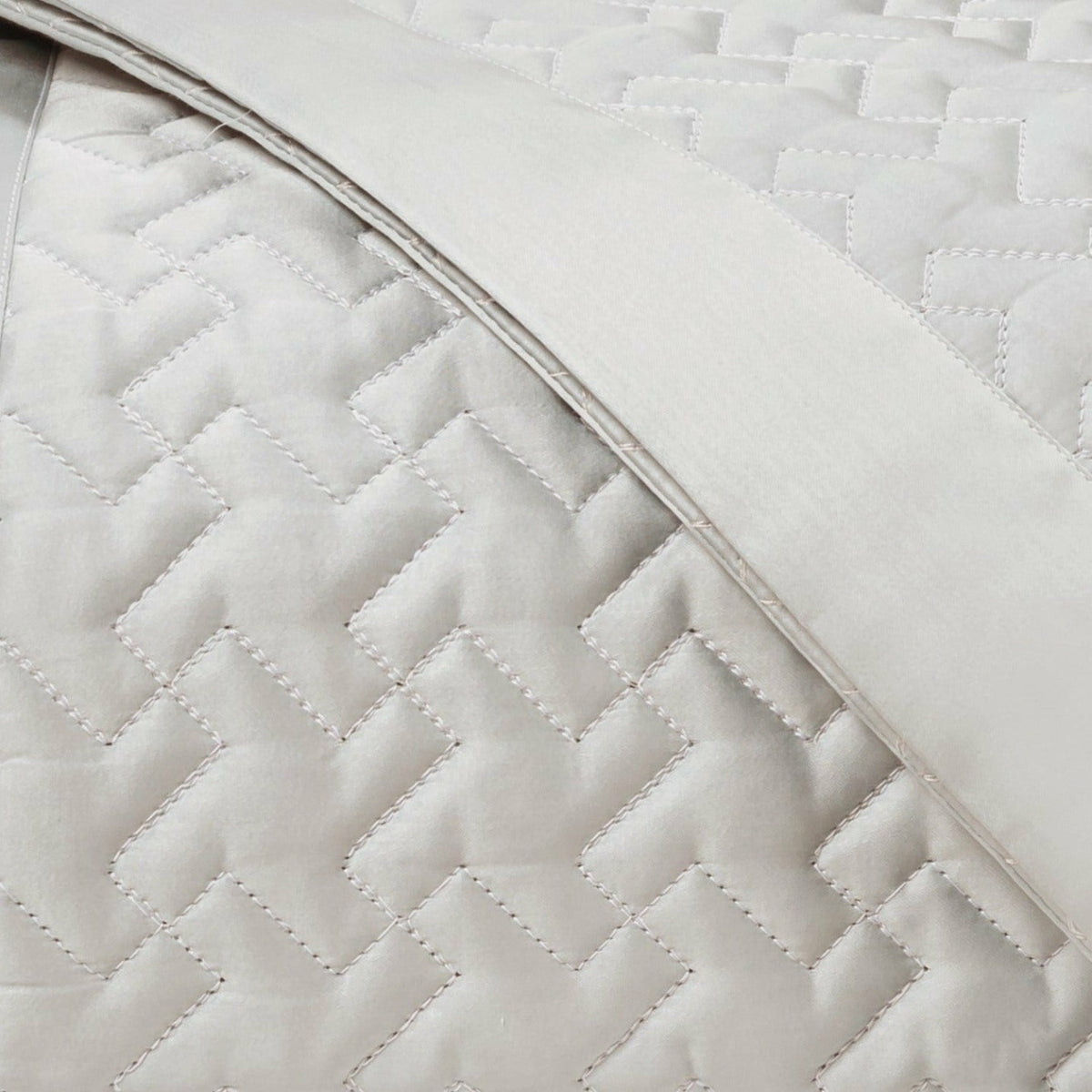 Home Treasures Houndstooth Quilted Bedding Swatch Oyster Fine Linens