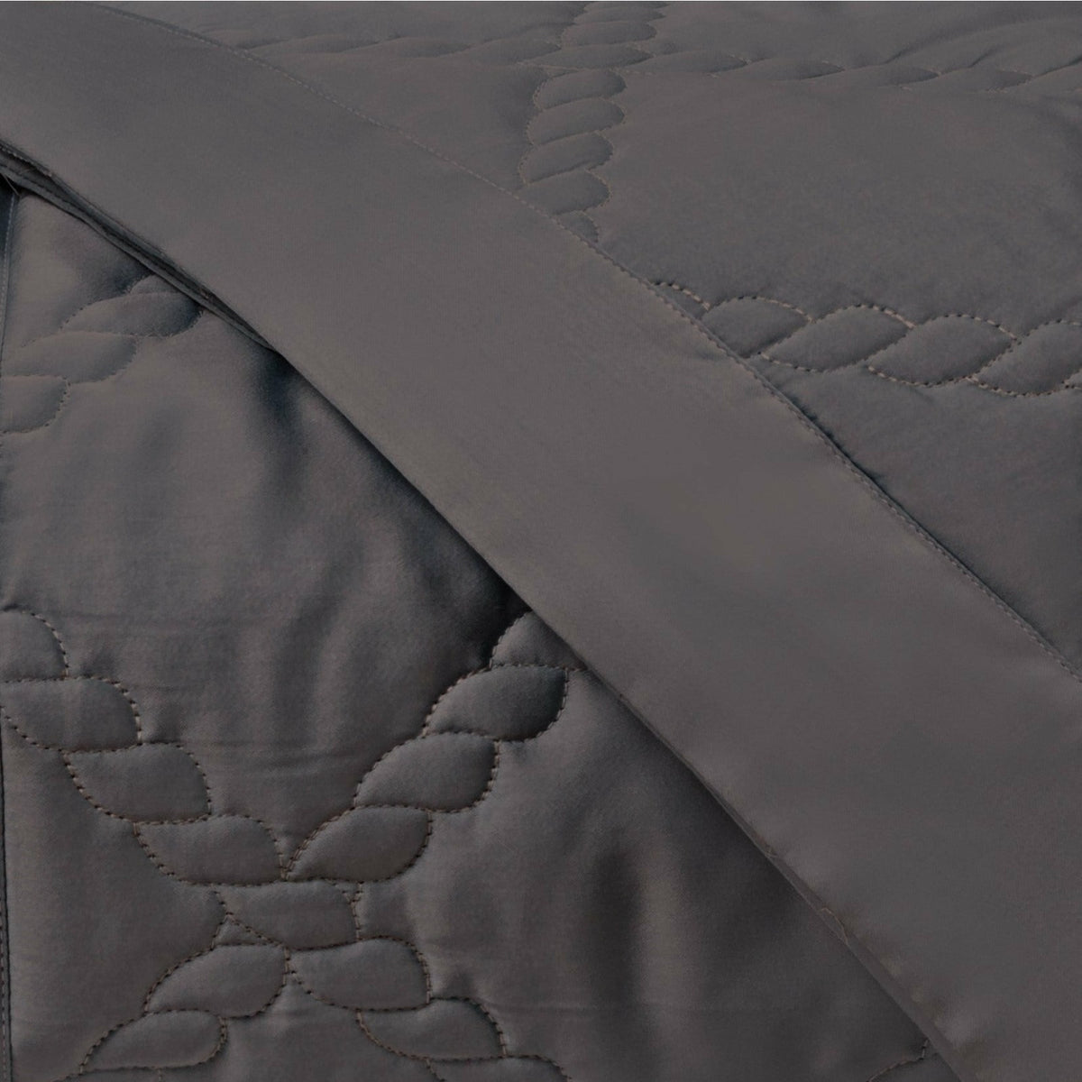 Home Treasures Liberty Quilted Bedding Swatch Grisaglia Gray Fine Linens