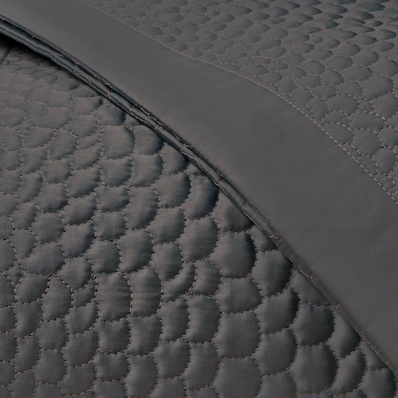 Home Treasures Komodo Quilted Bedding Grisaglia Gray Fine Linens