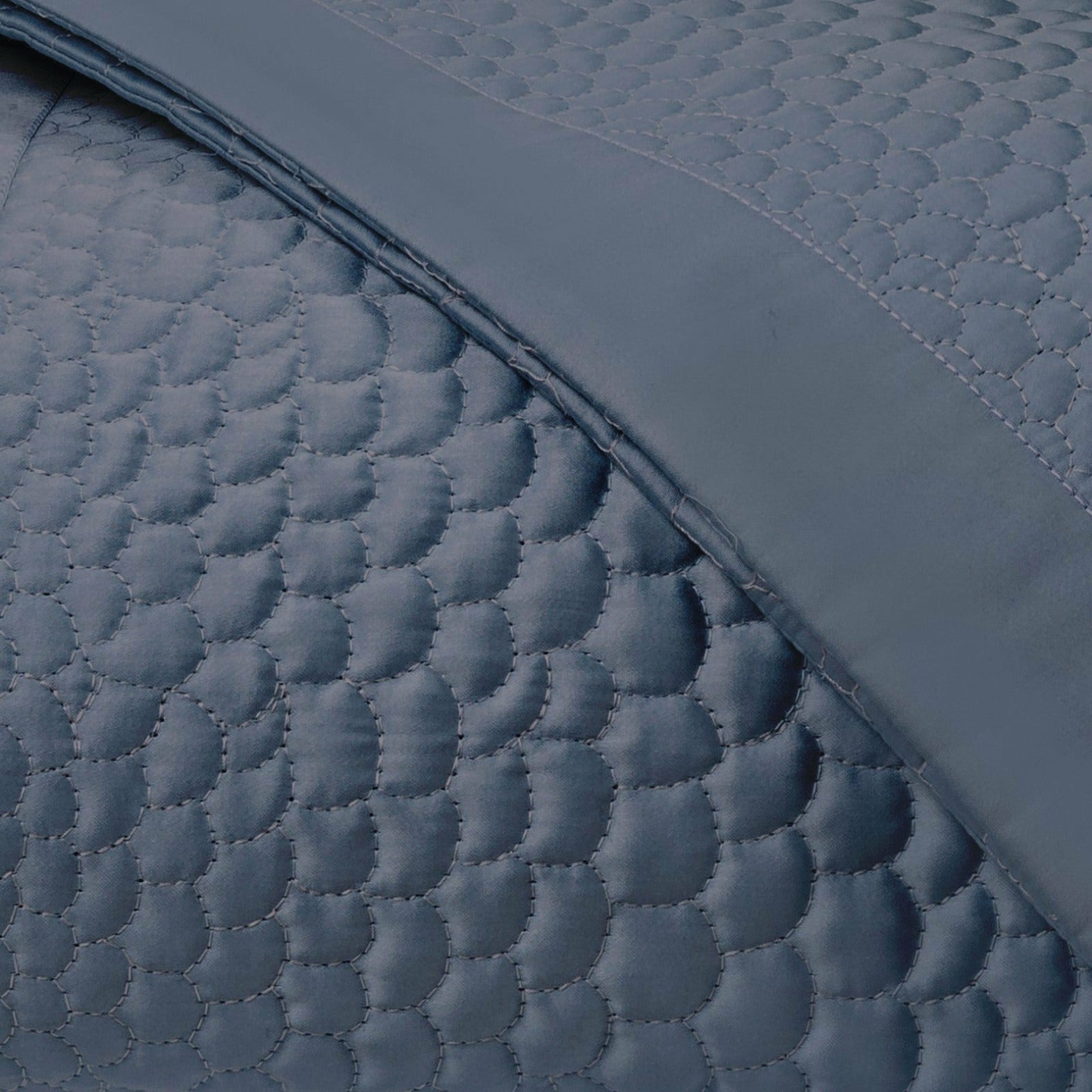 Home Treasures Komodo Quilted Bedding Stone Blue Fine Linens