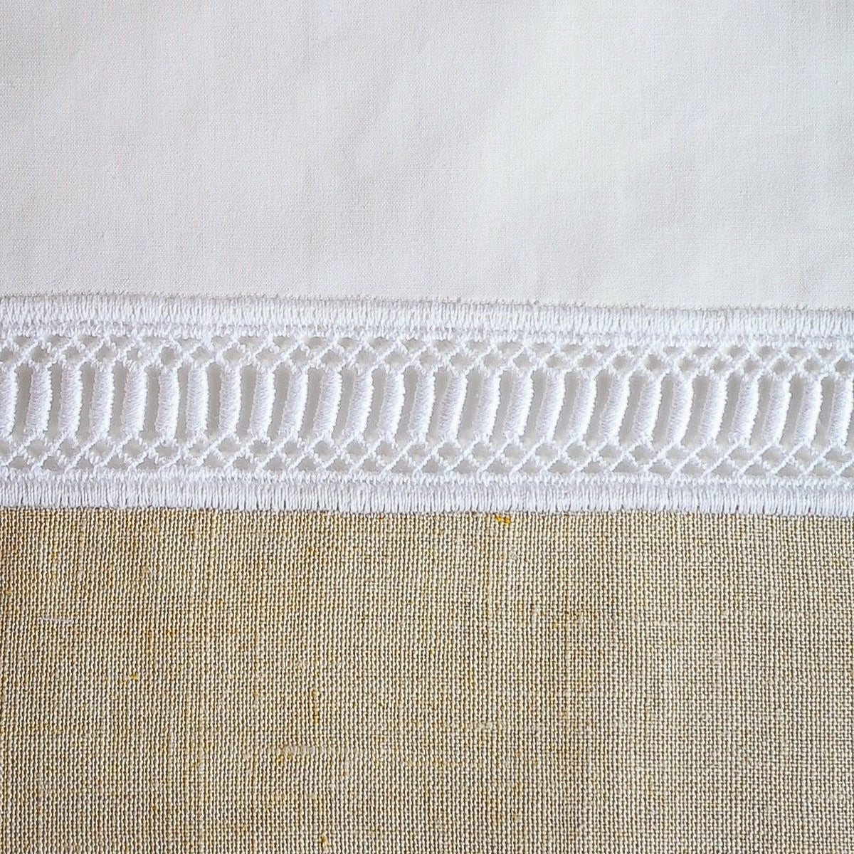 Home Treasures Linea Table Linens Swatch White/Dark Natural Fine Linens