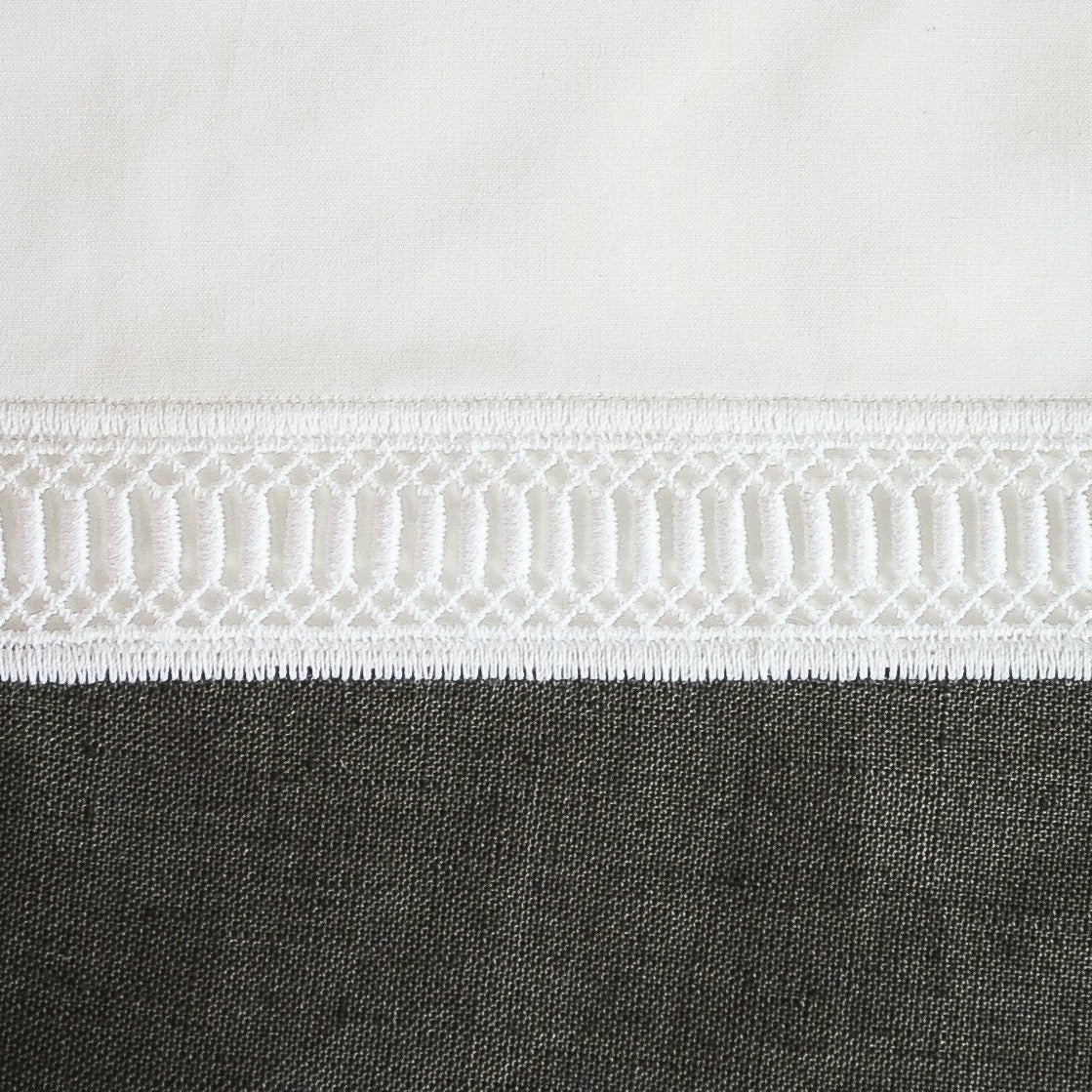 Home Treasures Linea Table Linens White/Gray Down Fine Linens