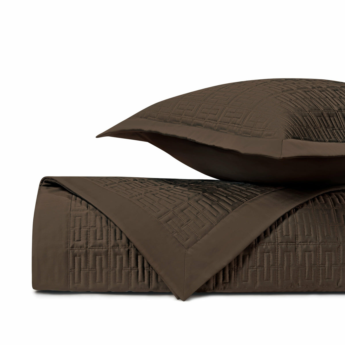 Home Treasures Londres Quilted Bedding Chocolate Fine Linens