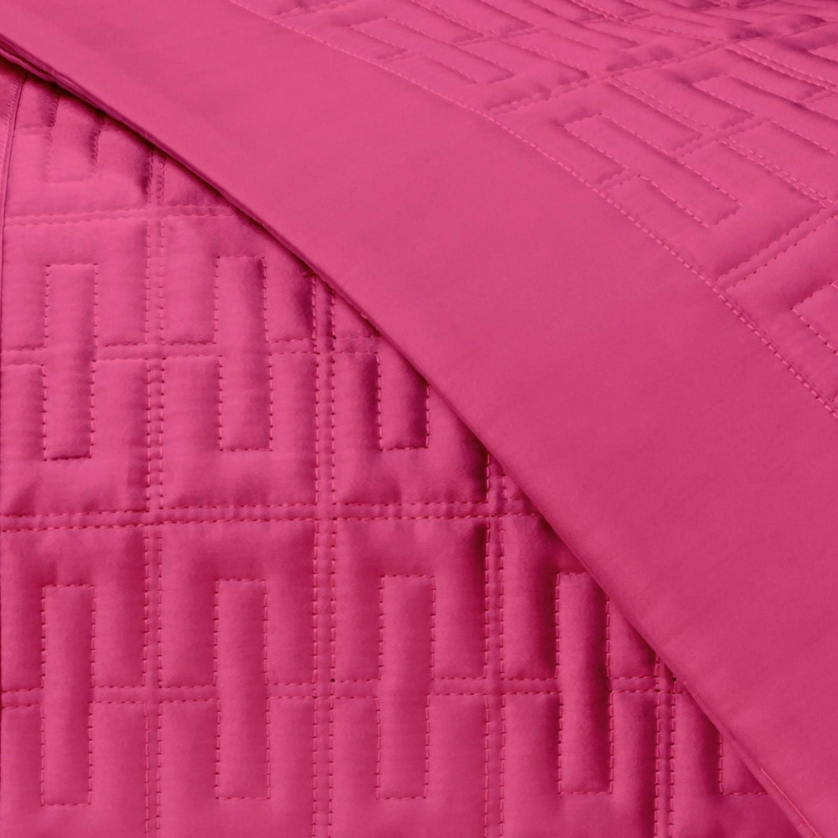 Home Treasures Londres Quilted Bedding Swatch Bright Pink Fine Linens