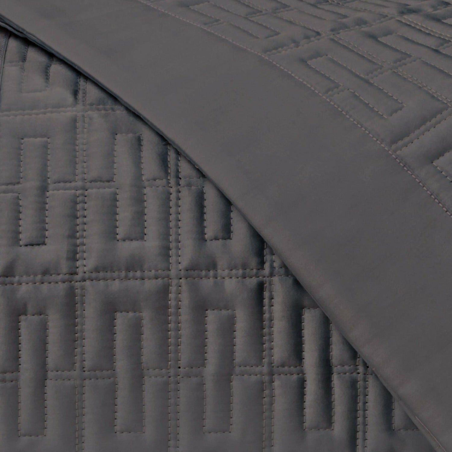 Home Treasures Londres Quilted Bedding Grisaglia Gray Fine Linens