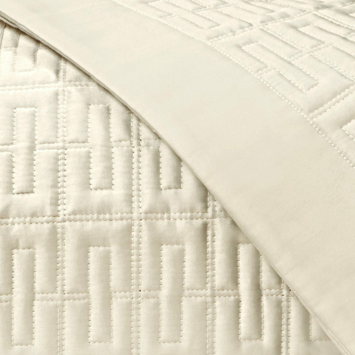 Home Treasures Londres Quilted Bedding Swatch Ivory Fine Linens