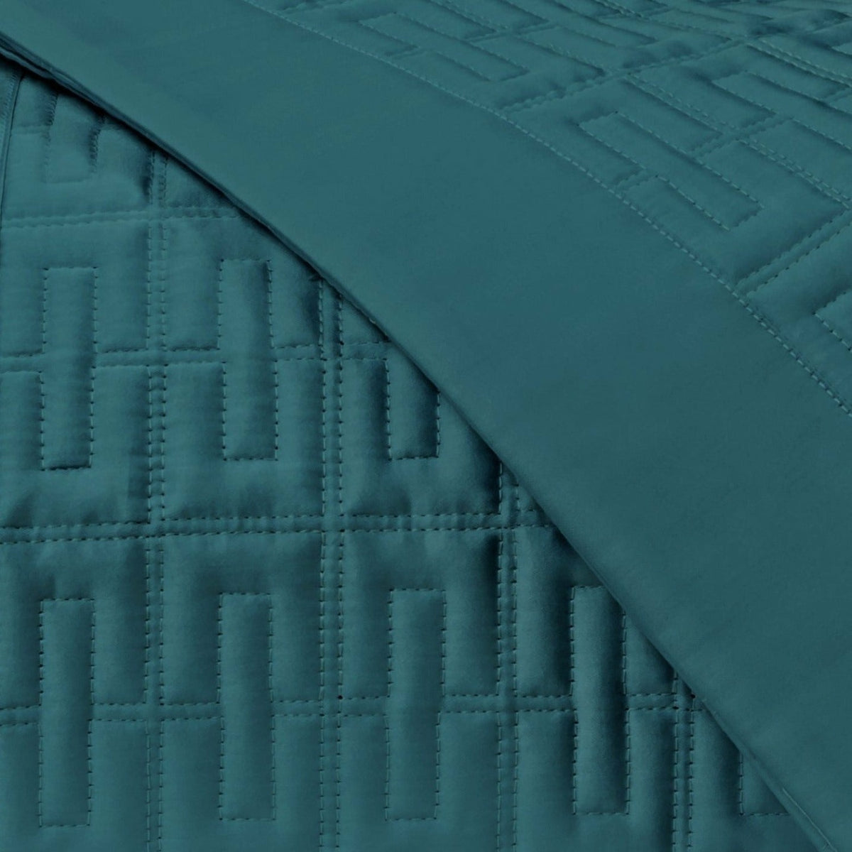 Home Treasures Londres Quilted Bedding Swatch Teal Fine Linens
