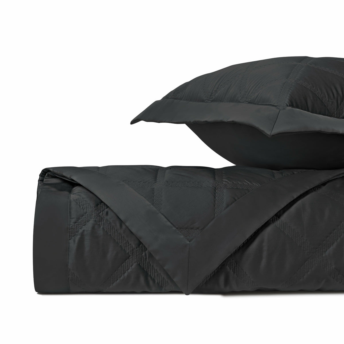 Home Treasures Luciana Quilted Bedding Black Fine Linens