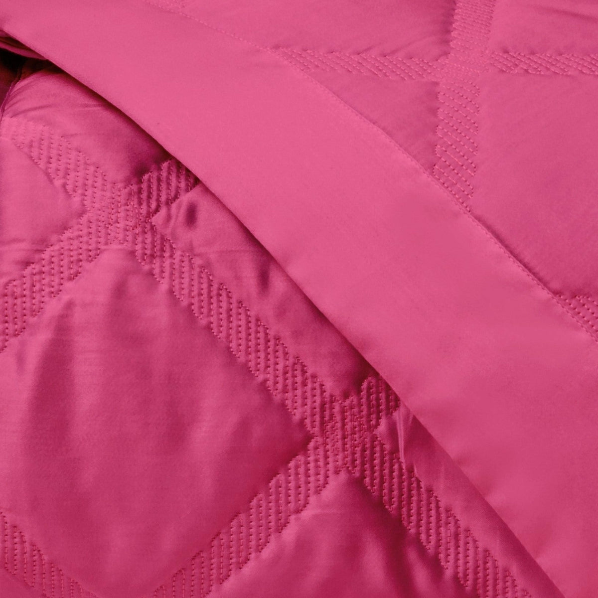Home Treasures Luciana Quilted Bedding Swatch Bright Pink Fine Linens