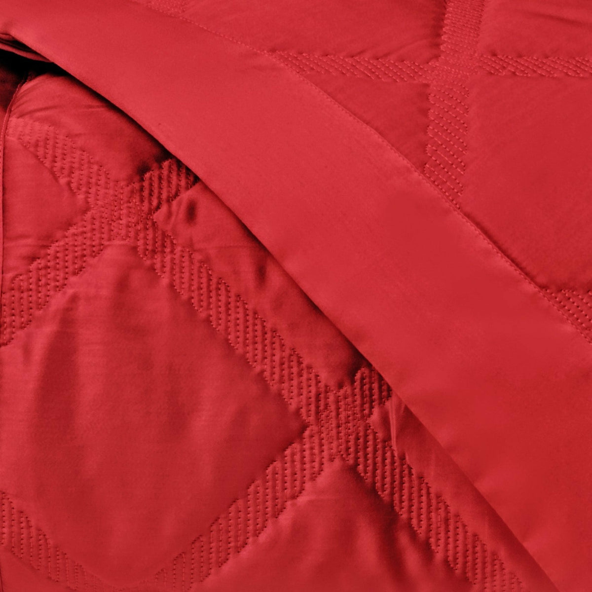 Home Treasures Luciana Quilted Bedding Swatch Bright  Red Fine Linens