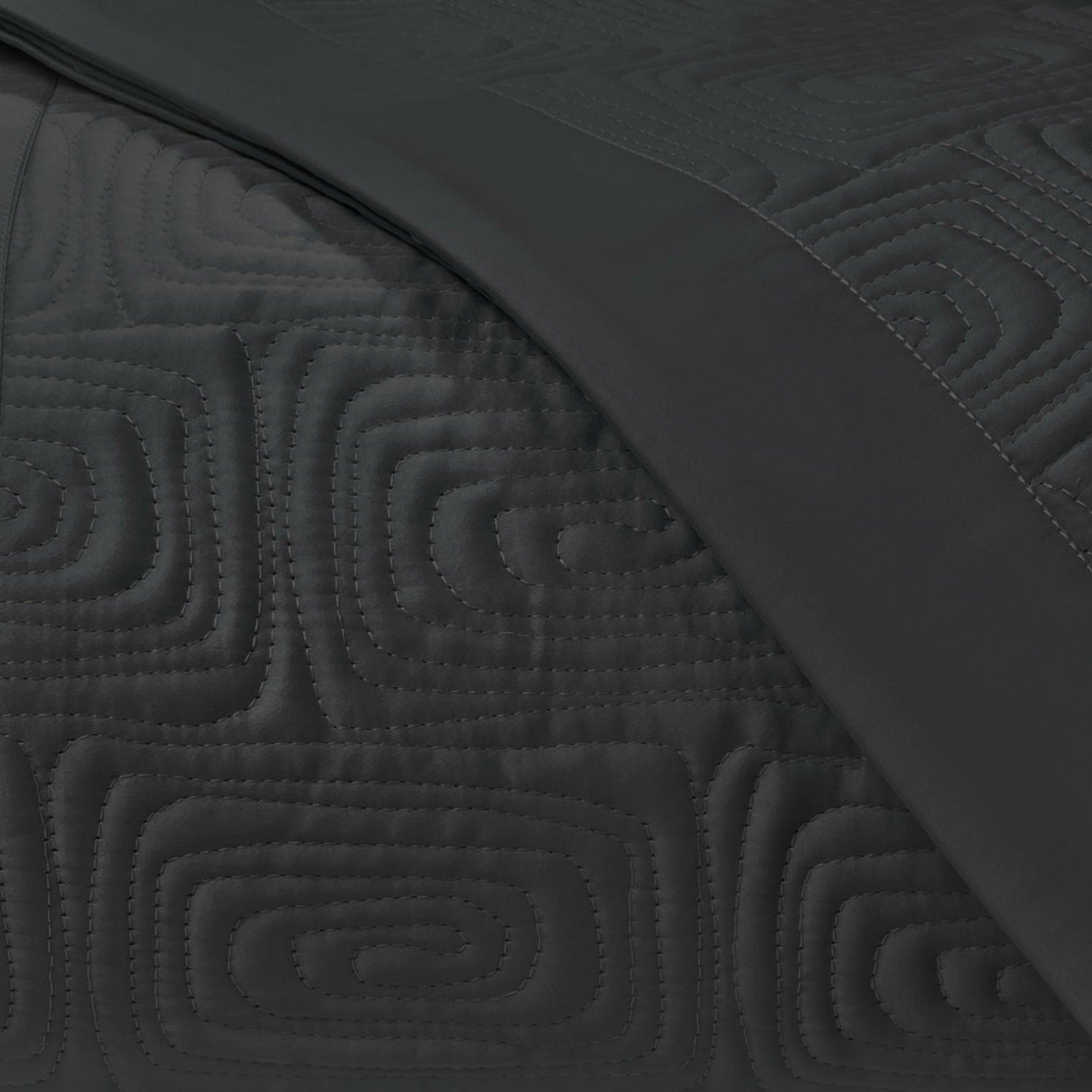 Home Treasures Maze Quilted Bedding Black Fine Linens