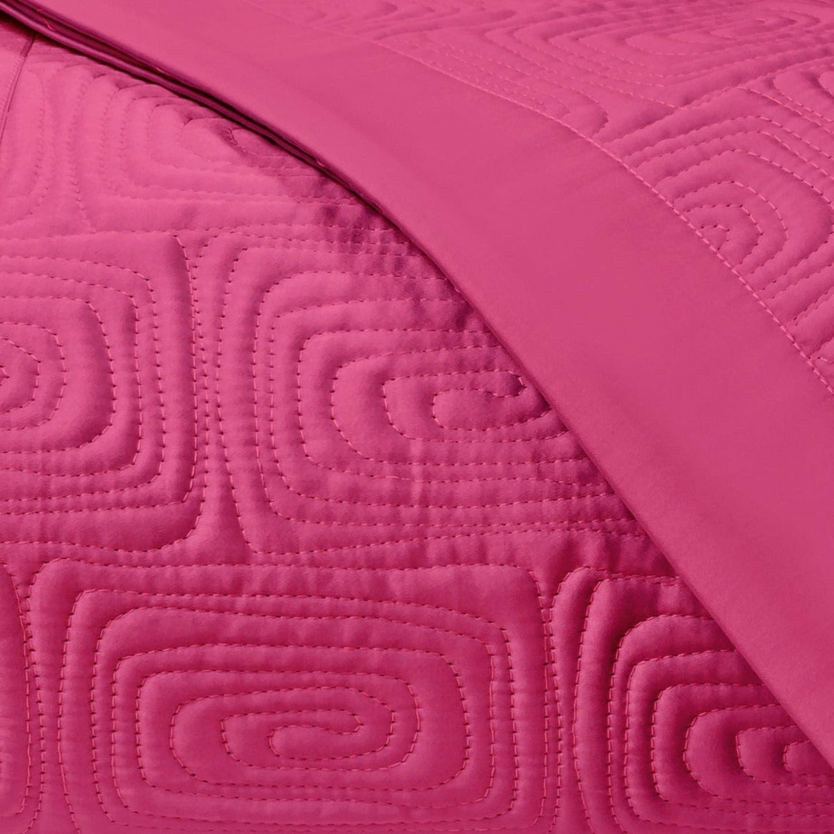 Home Treasures Maze Quilted Bedding Swatch Bright Pink Fine Linens