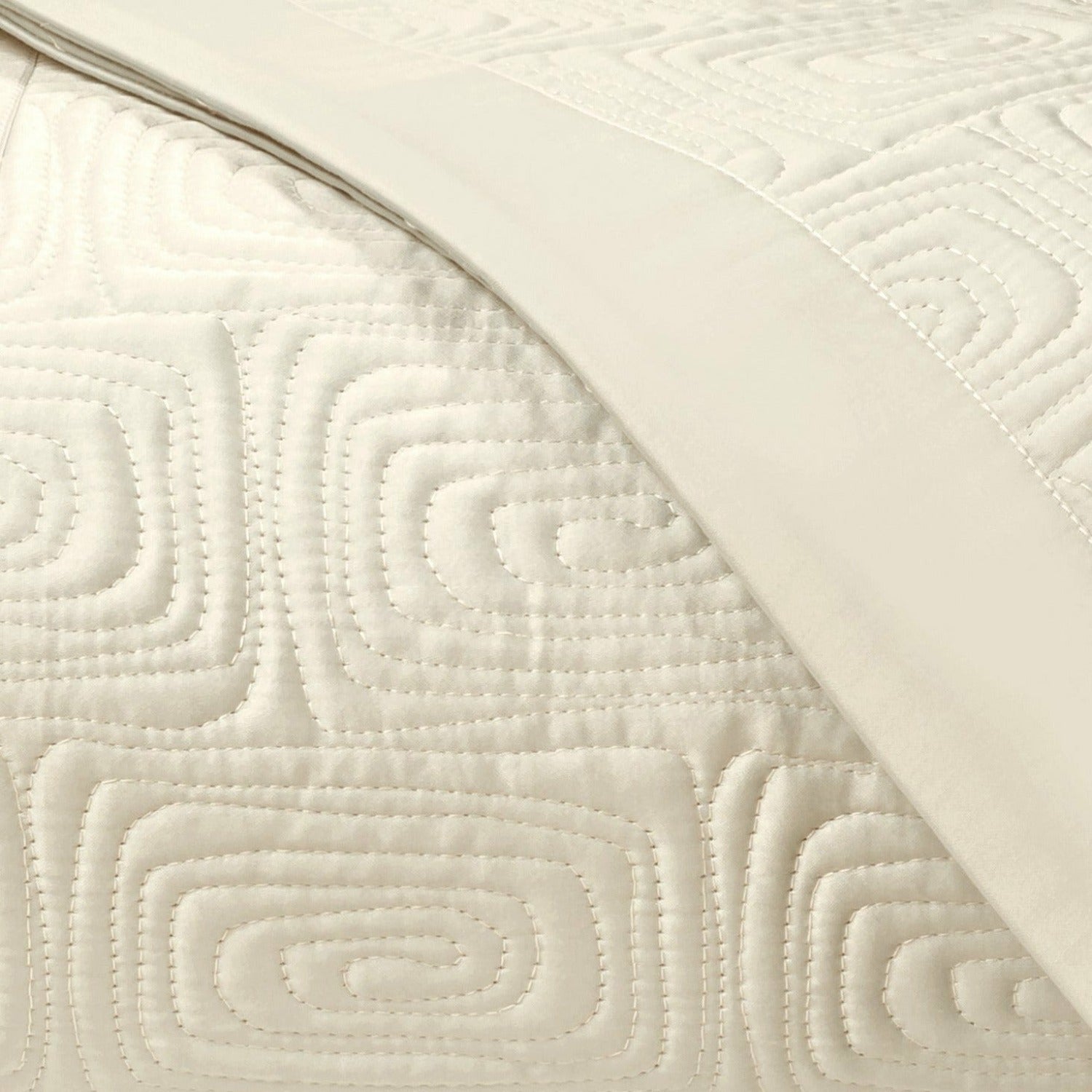 Home Treasures Maze Quilted Bedding Ivory Fine Linens