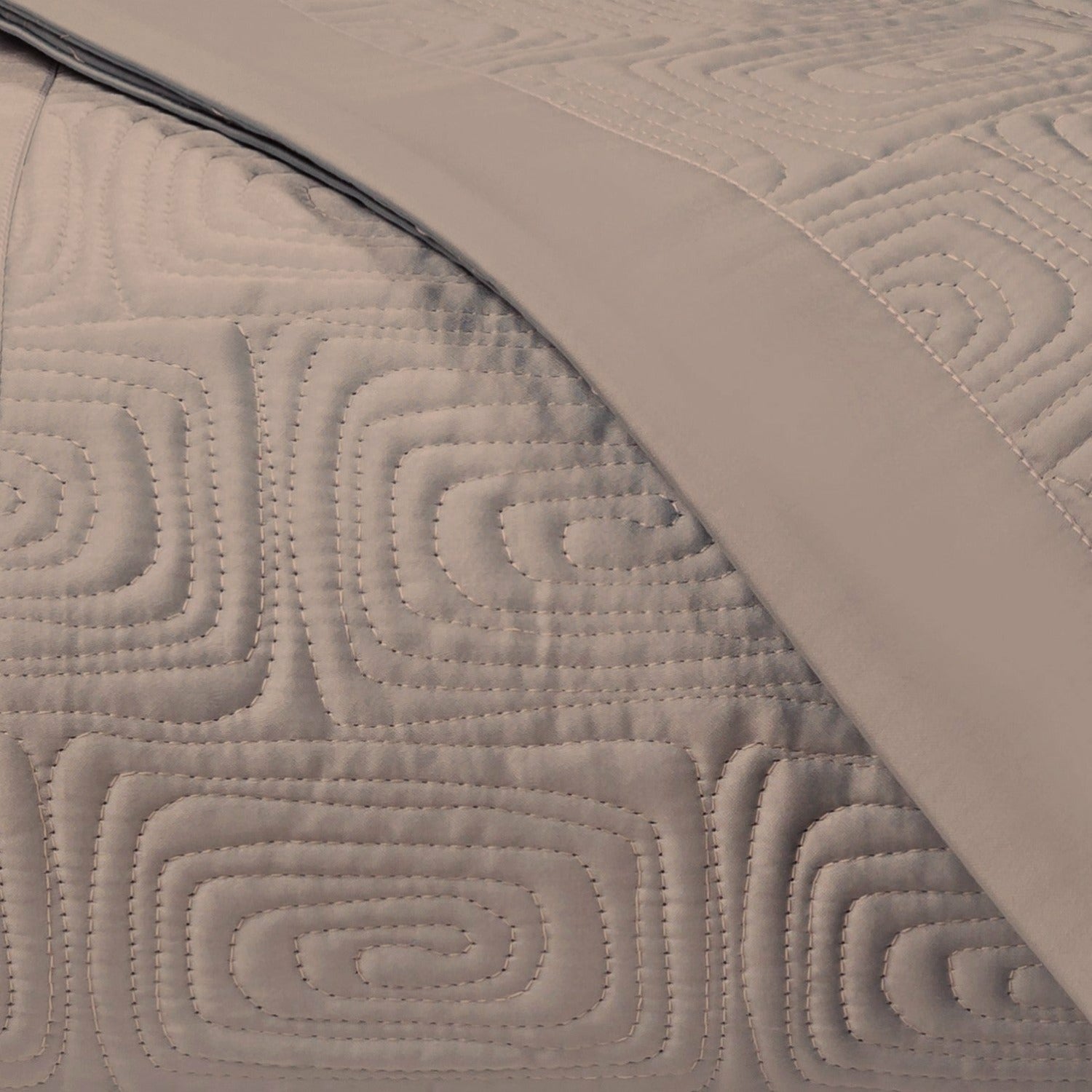 Home Treasures Maze Quilted Bedding Mist Gray Fine Linens