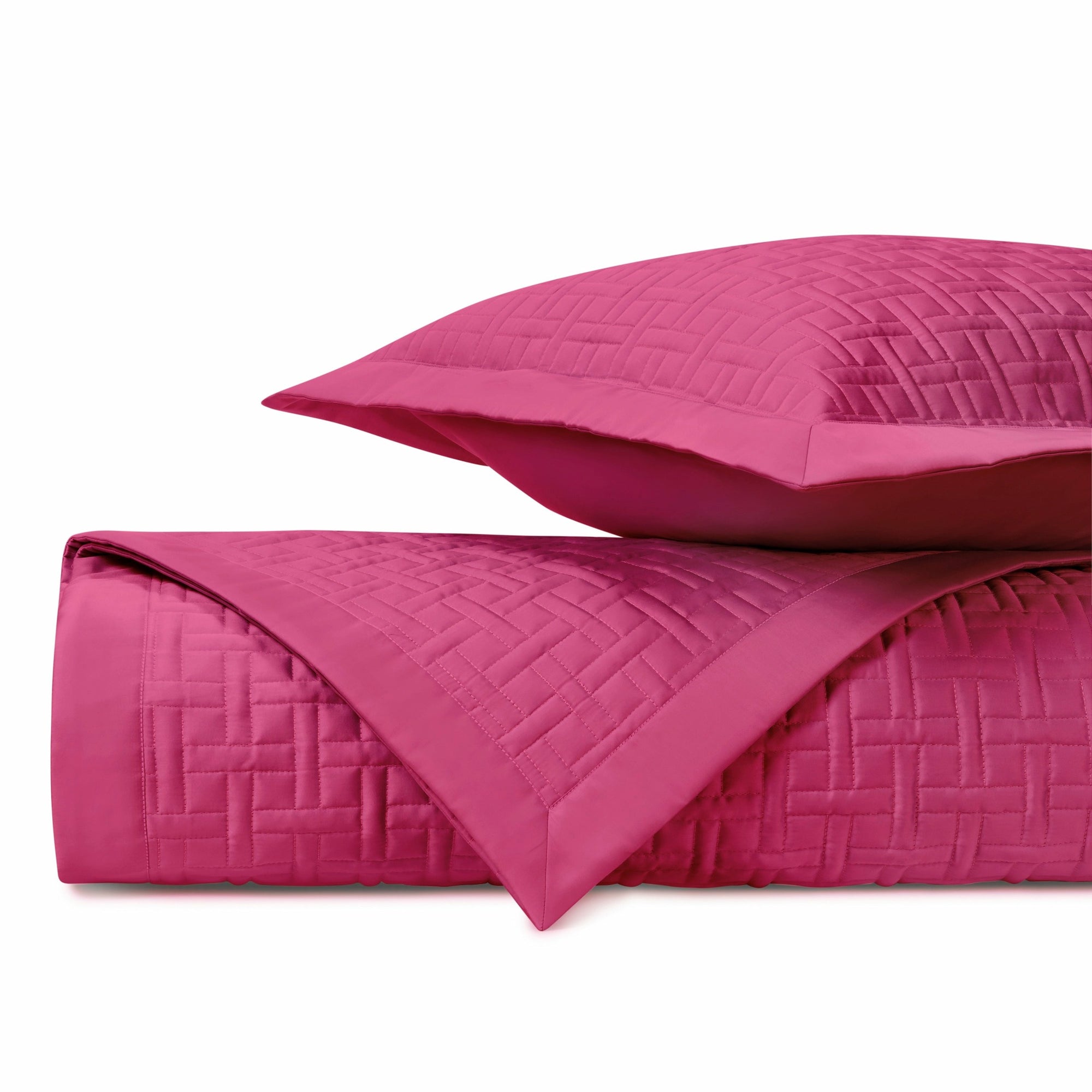 Home Treasures Parquet Quilted Bedding Bright Pink Fine Linens