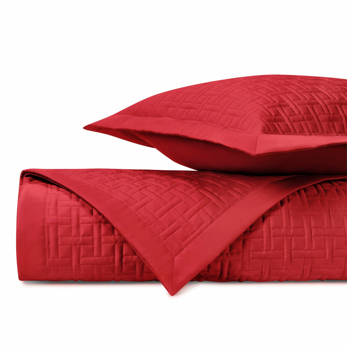 Home Treasures Parquet Quilted Bedding Bright Red Fine Linens
