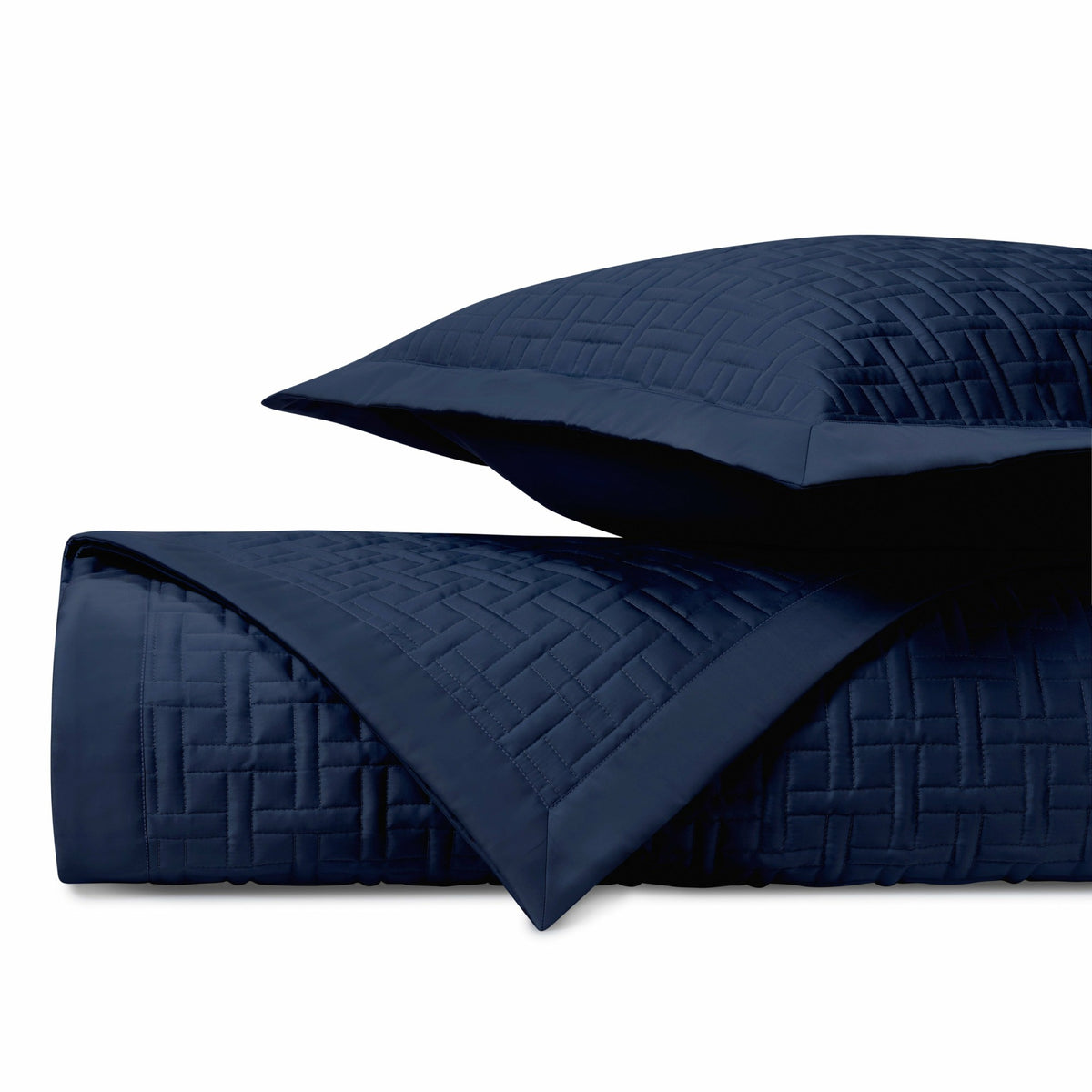 Home Treasures Parquet Quilted Bedding Navy Blue Fine Linens