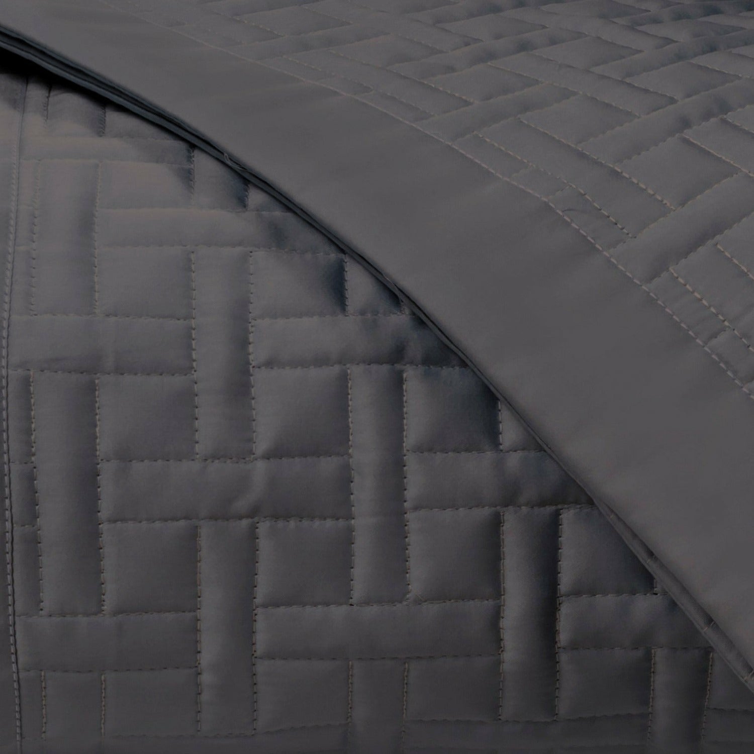 Home Treasures Parquet Quilted Bedding Grisaglia Gray Fine Linens