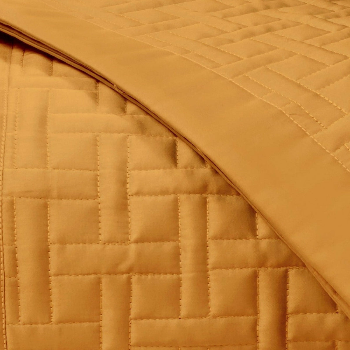 Home Treasures Parquet Quilted Bedding Swatch Marigold Fine Linens