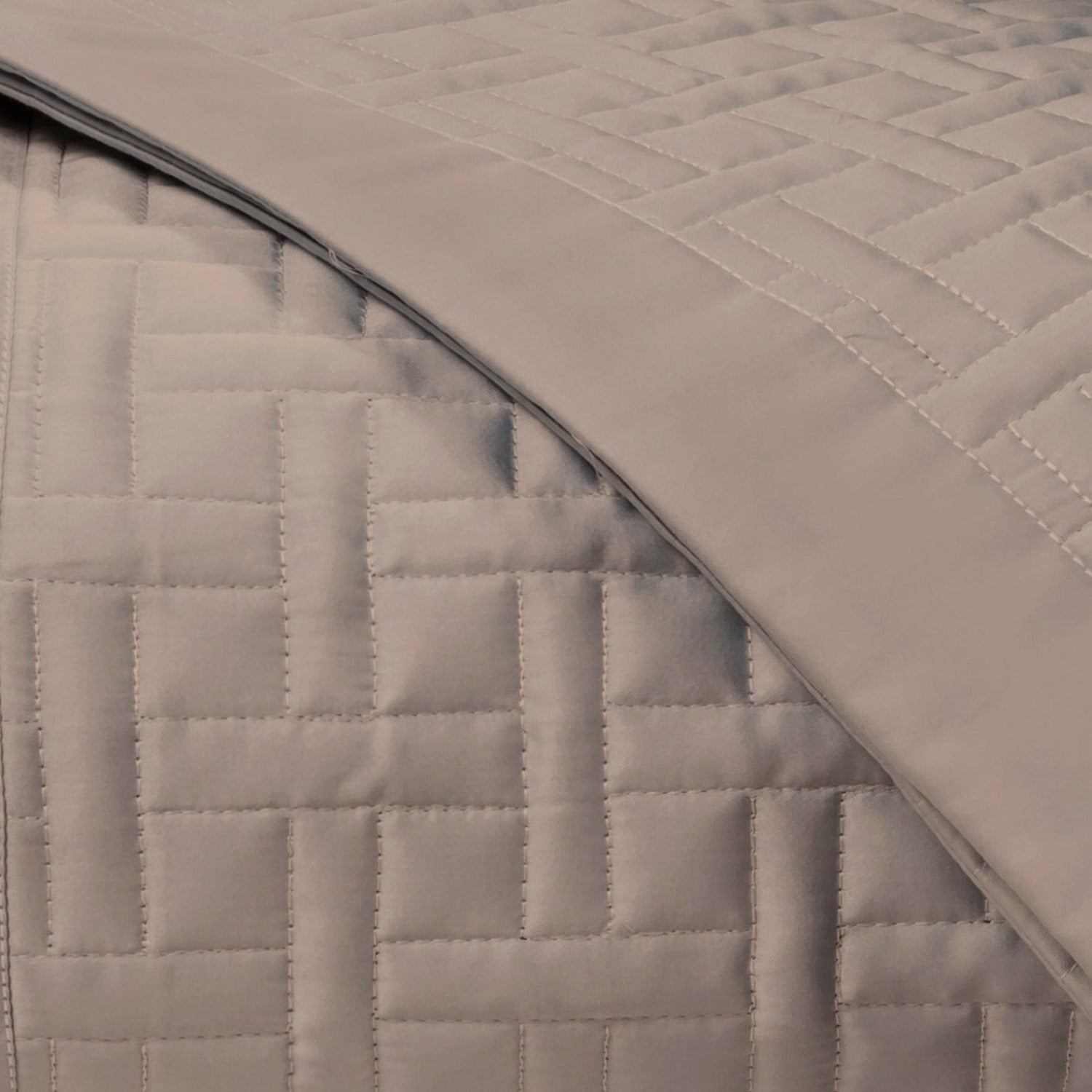 Home Treasures Parquet Quilted Bedding Mist Gray Fine Linens