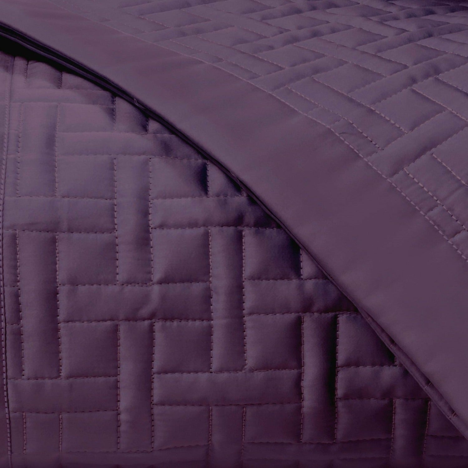 Home Treasures Parquet Quilted Bedding Purple Fine Linens