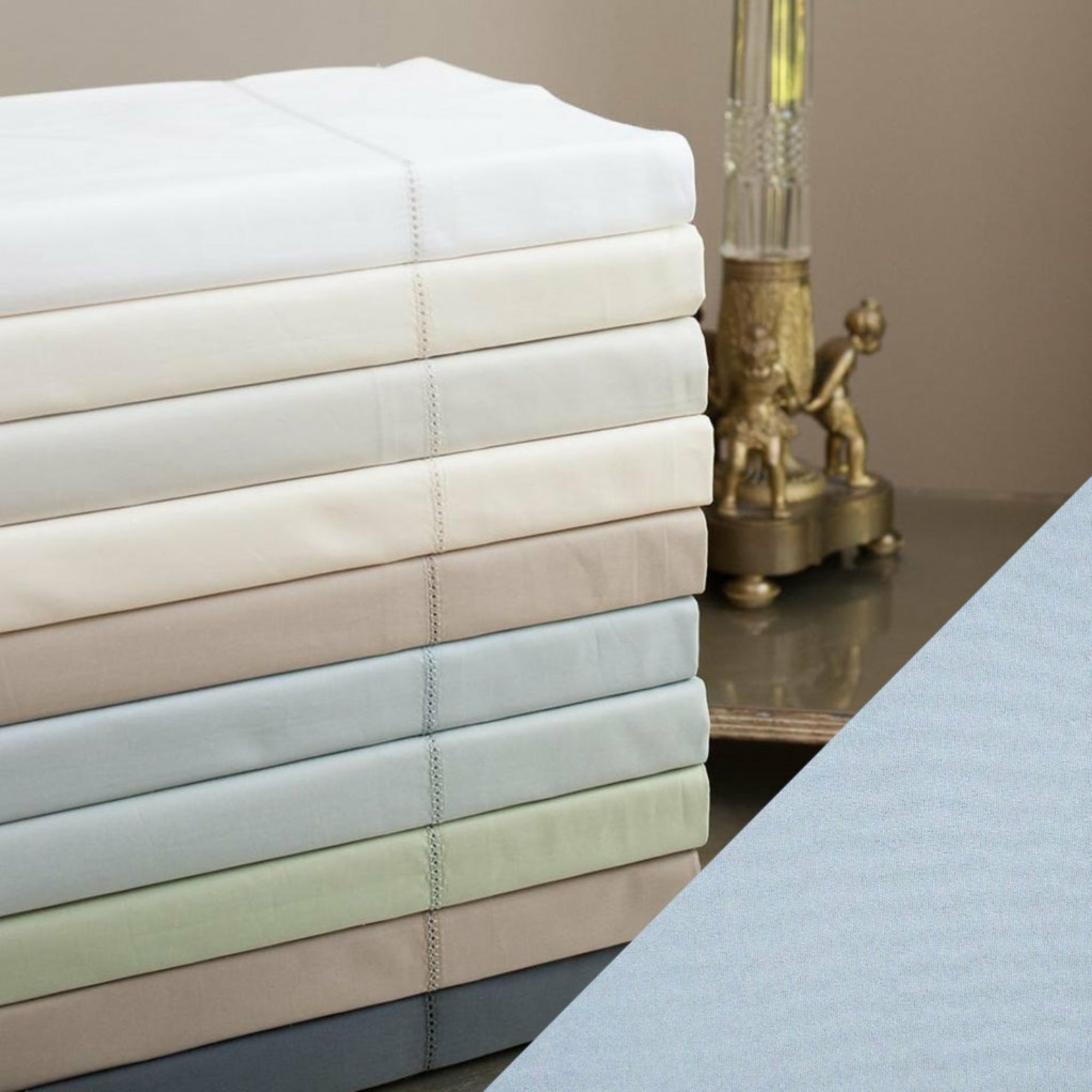 Home Treasures Perla Percale Bedding Frost Blue Fine Linens