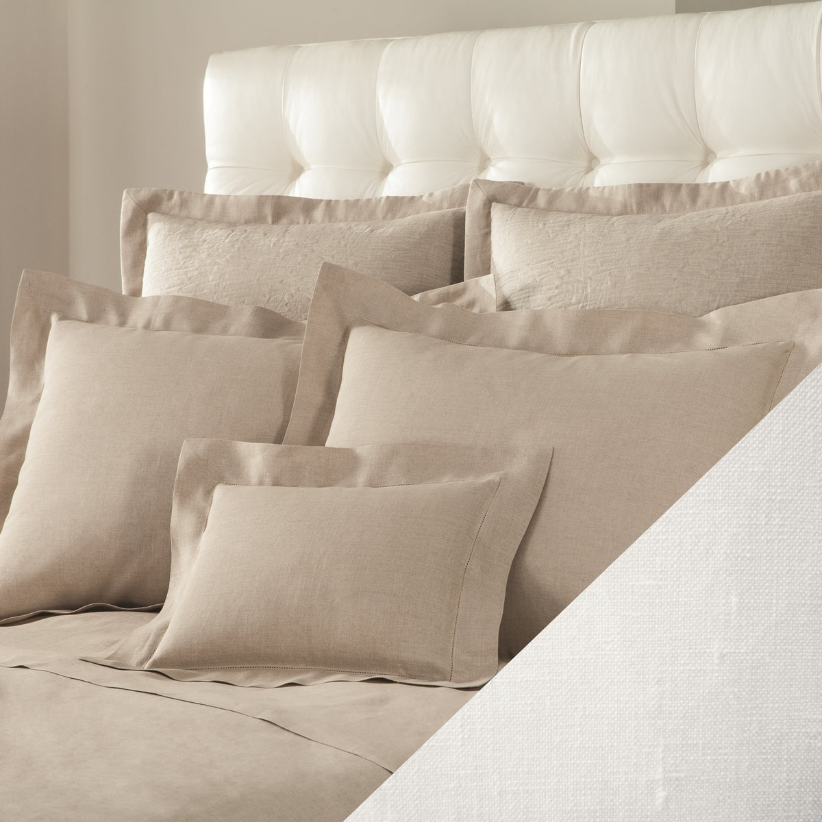 Home Treasures Provenza Bedding Fine Linen Natural White