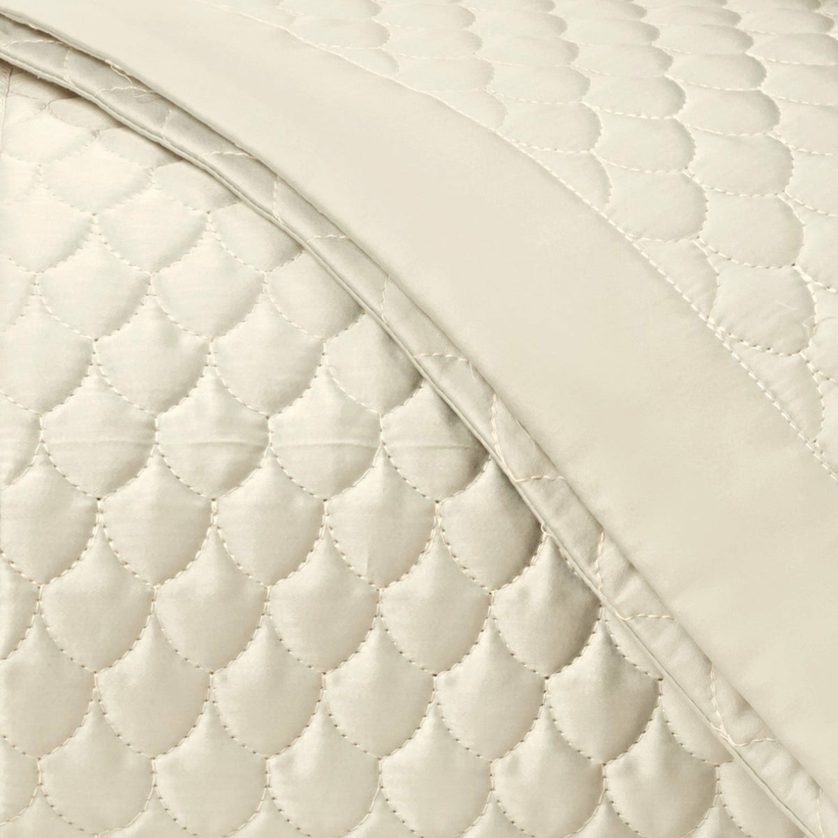 Home Treasures Raindrop Quilted Bedding Swatch Ivory Fine Linens
