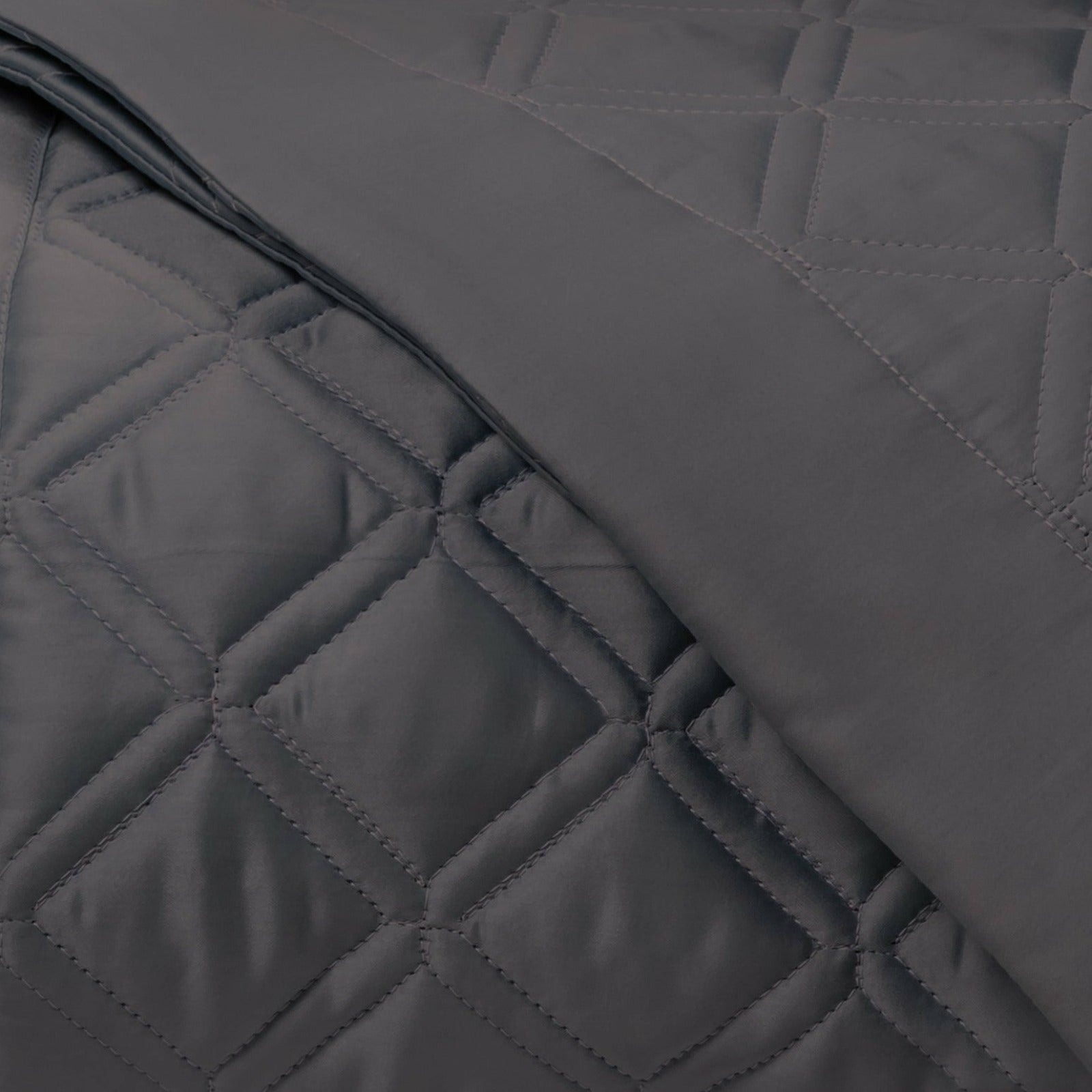 Home Treasures Renaissance Quilted Bedding Grisaglia  Gray Fine Linens