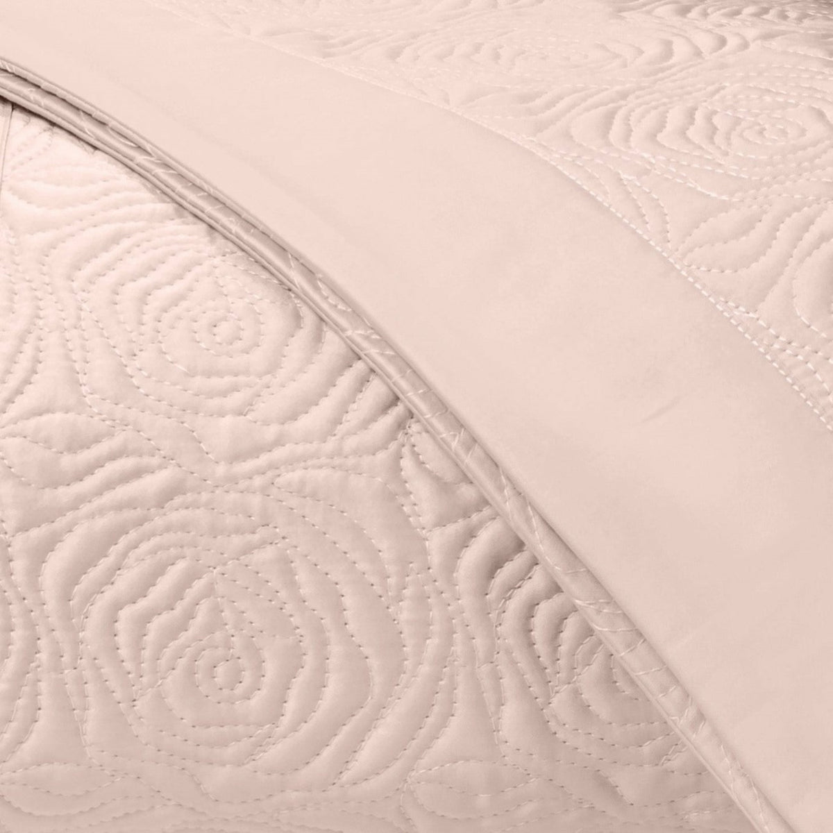 Home Treasures Roses Quilted Bedding Swatch Light Pink Fine Linens